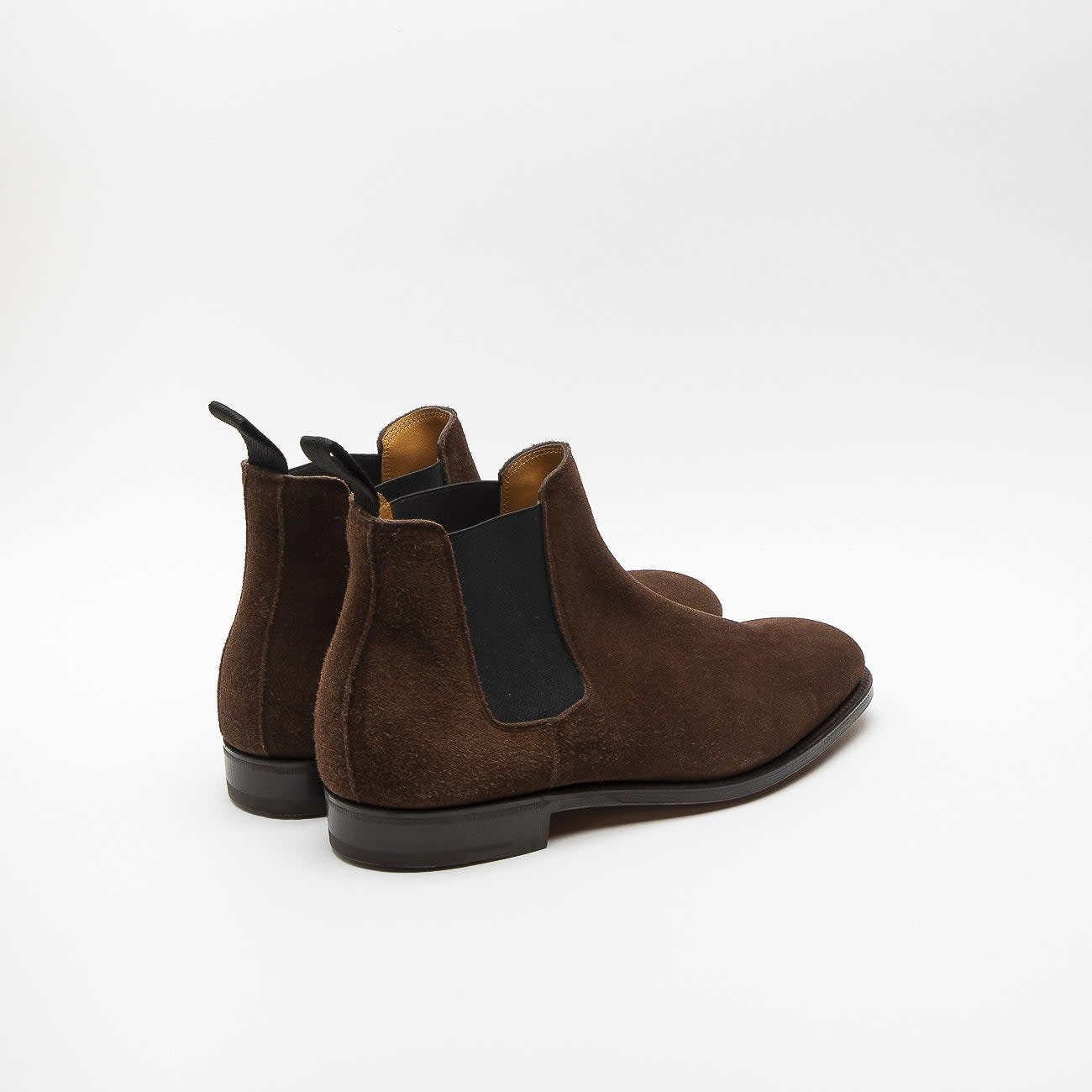 Shop John Lobb Lawry Dark Brown Suede Chelsea Boot (fitting E) In Marrone