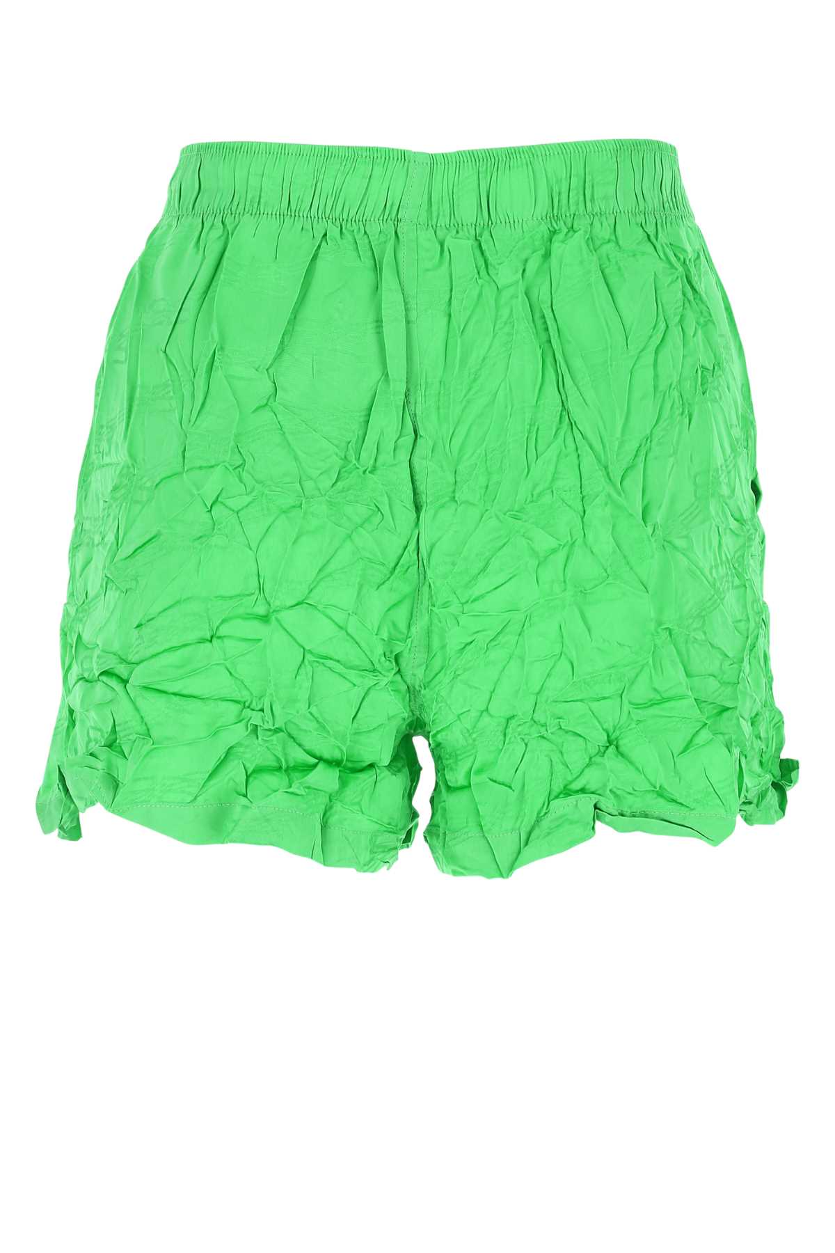 Balenciaga Fluo Green Viscose Shorts In 3076