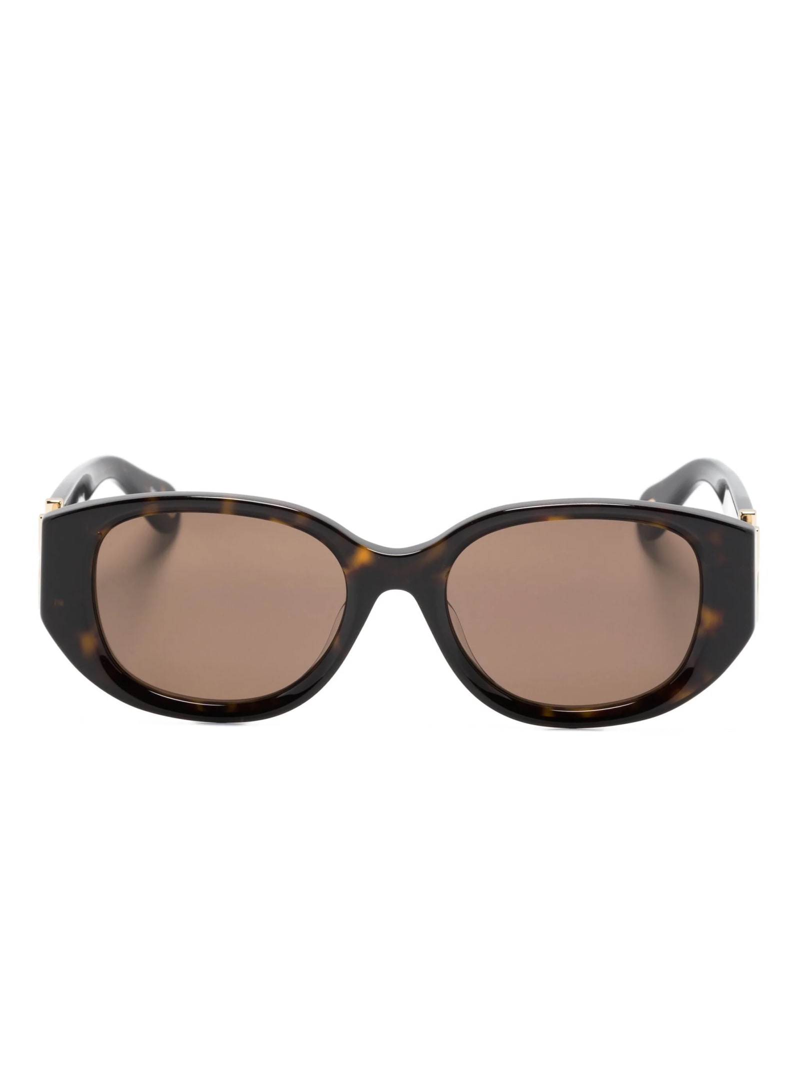 Shop Chloé Havana Oval-frame Sunglasses In Brown