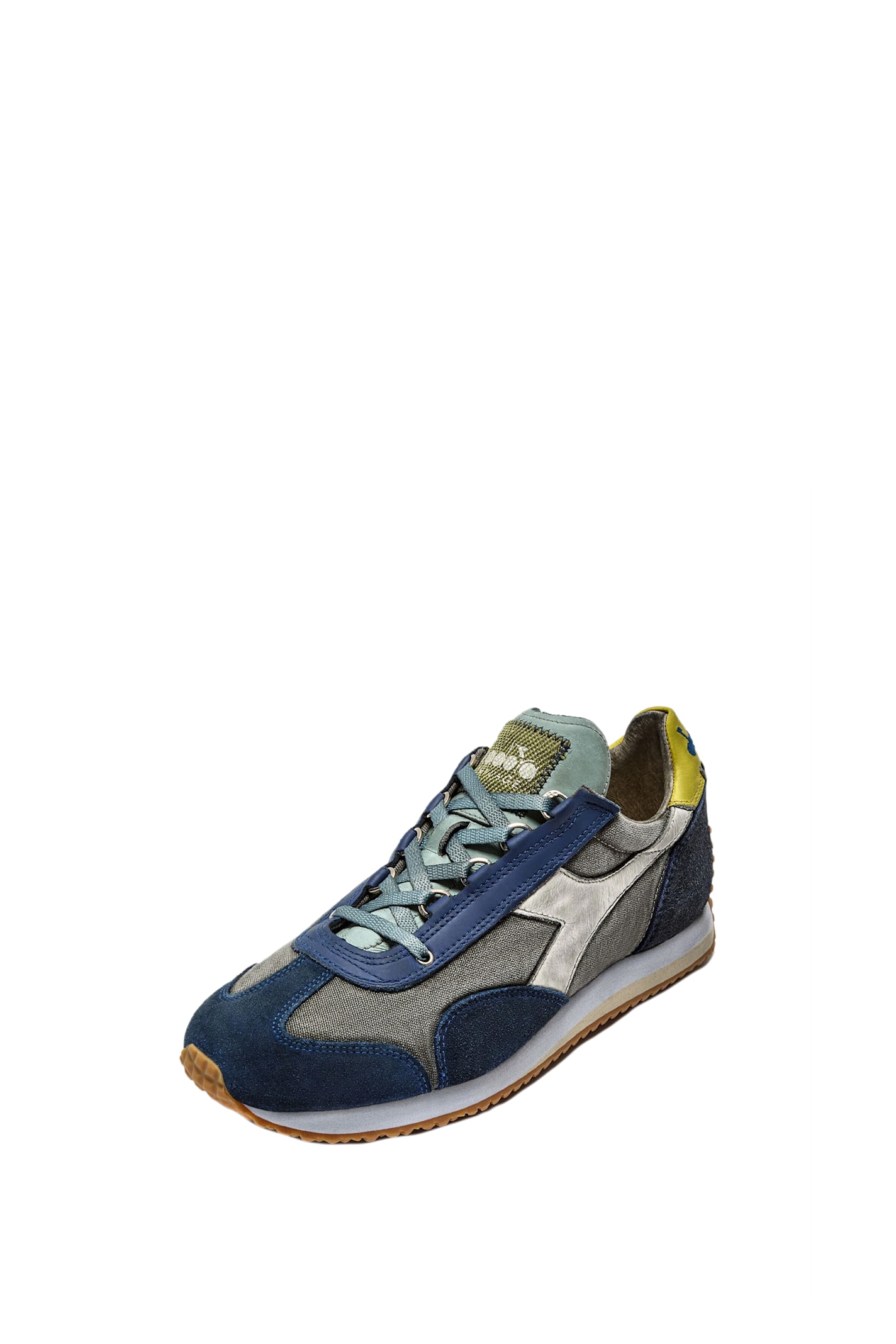 Diadora Blue And Canvas Stonewash Gray Equipe Sneakers