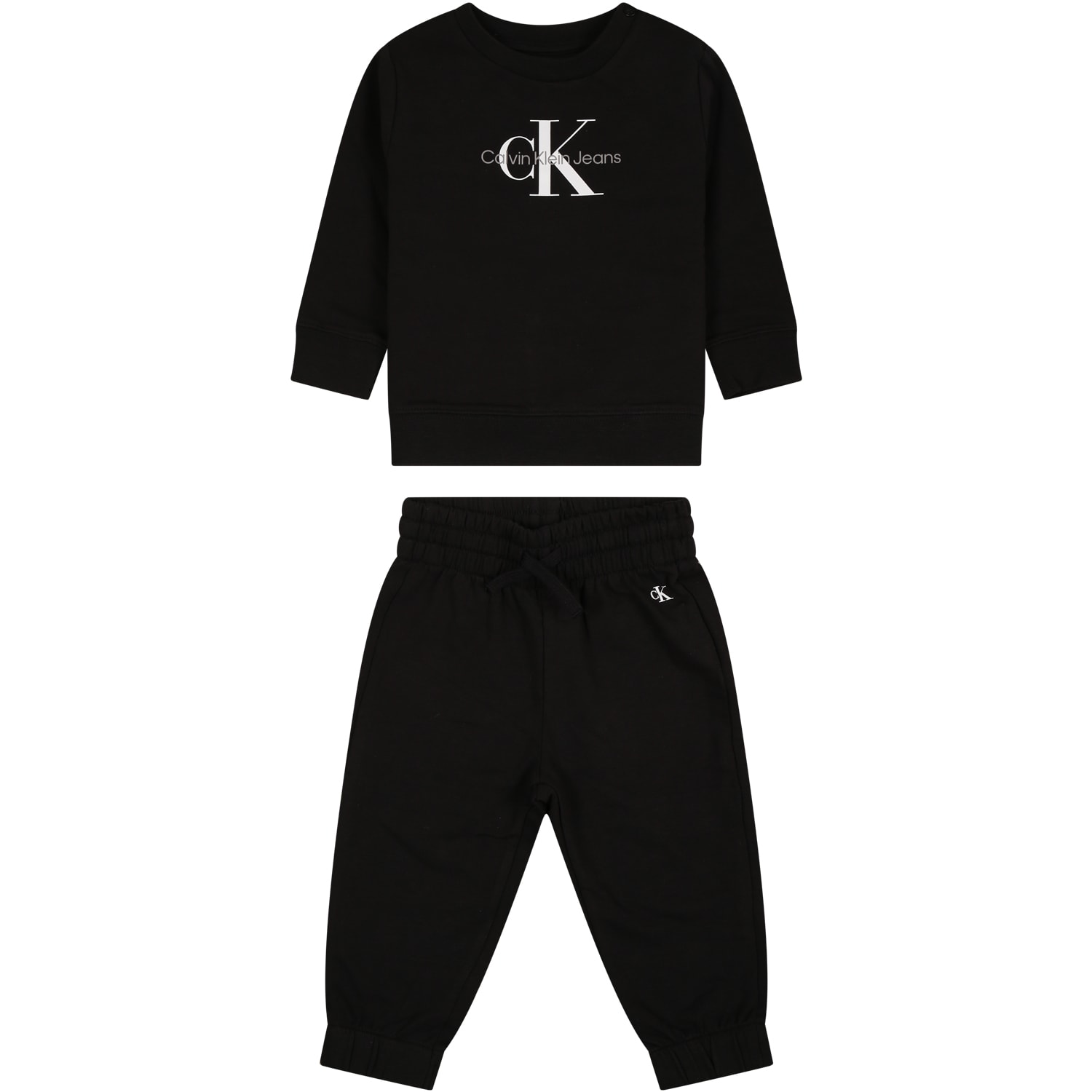 CALVIN KLEIN BLACK TRACKSUIT FOR BABY BOY WITH LOGO