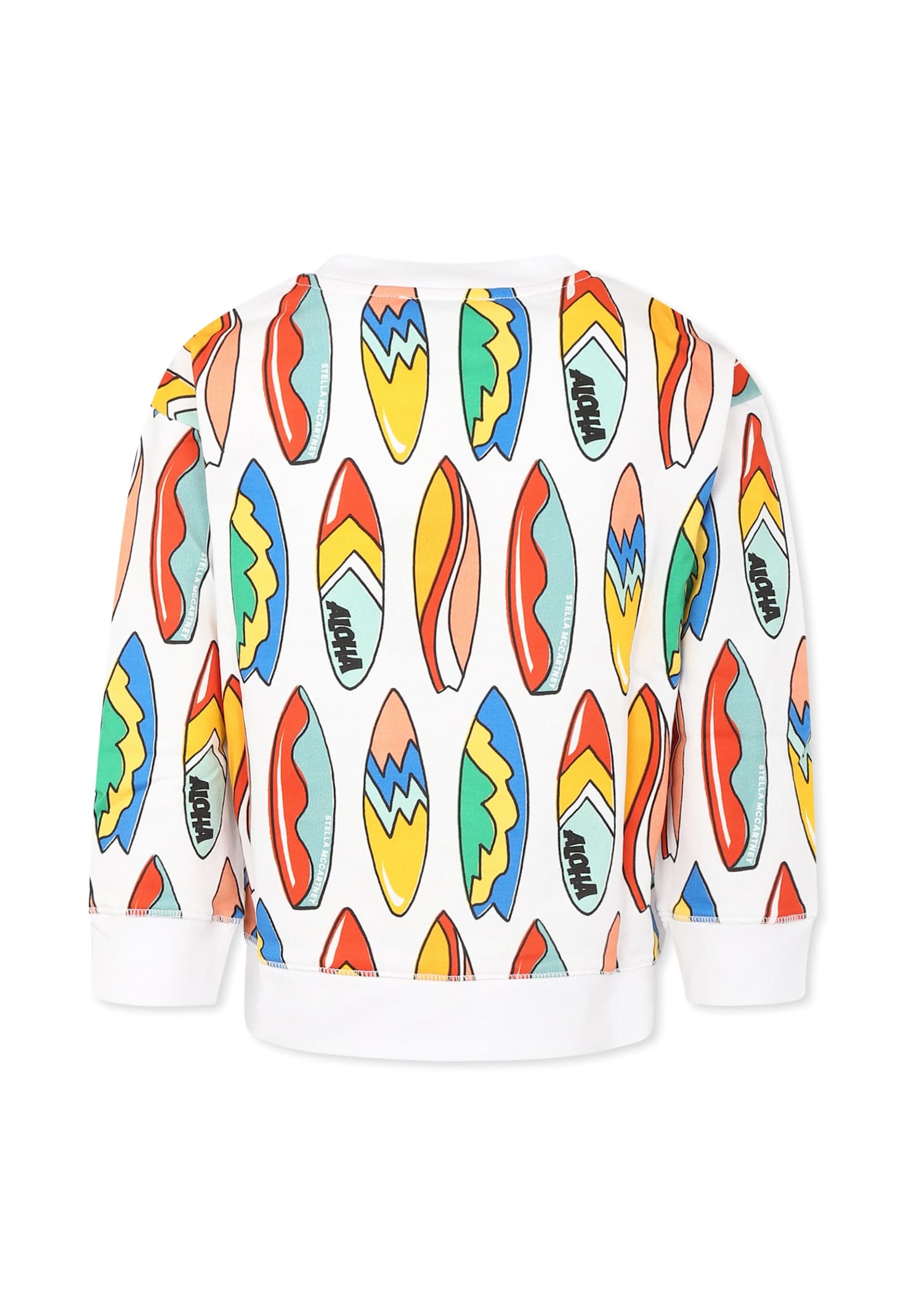 Stella Mccartney Kids Teen Boys White Cotton Surfboard Sweatshirt In White