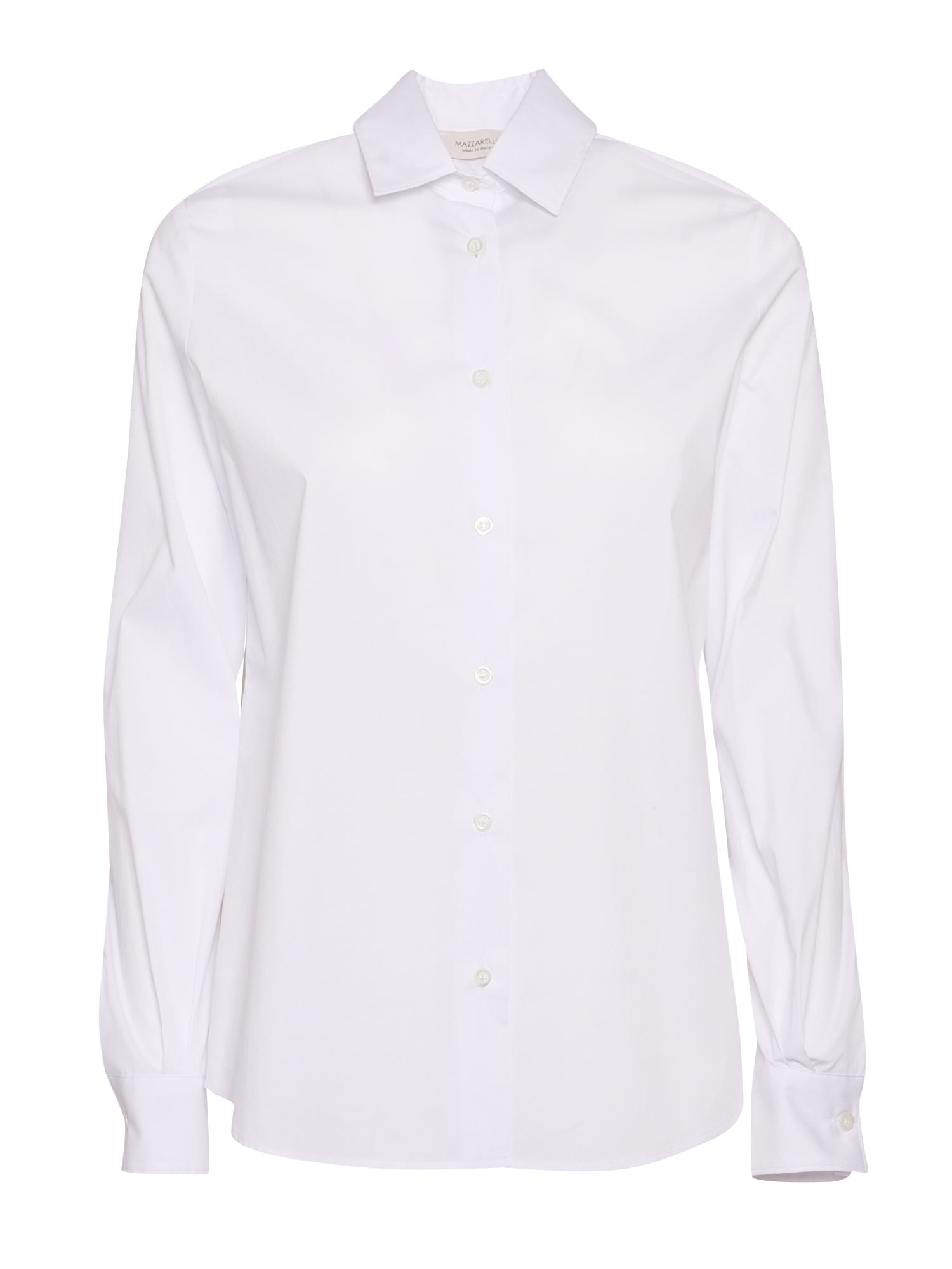 Mazzarelli Camicia In Cotone E Seta Mod In White