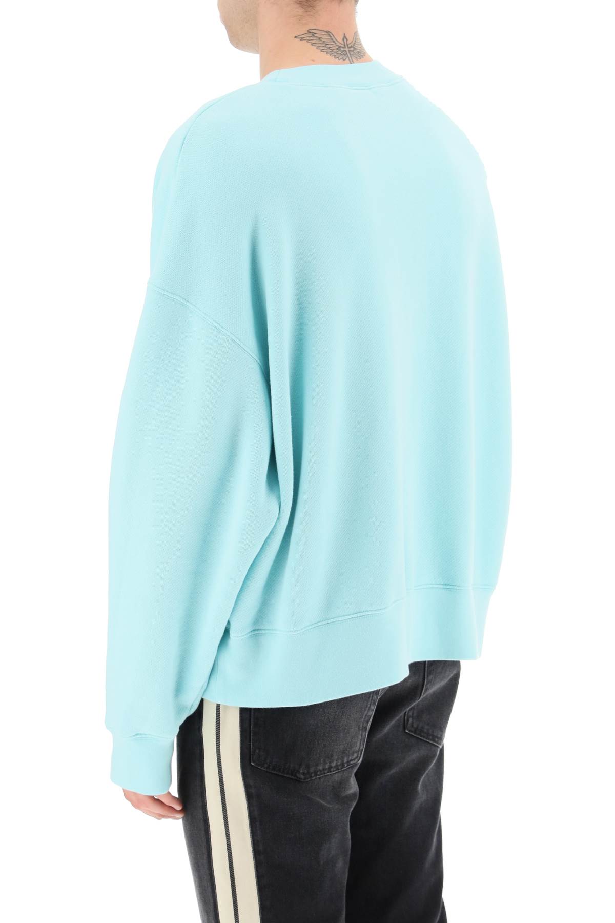 Shop Palm Angels Shark Patch Sweater In Blu