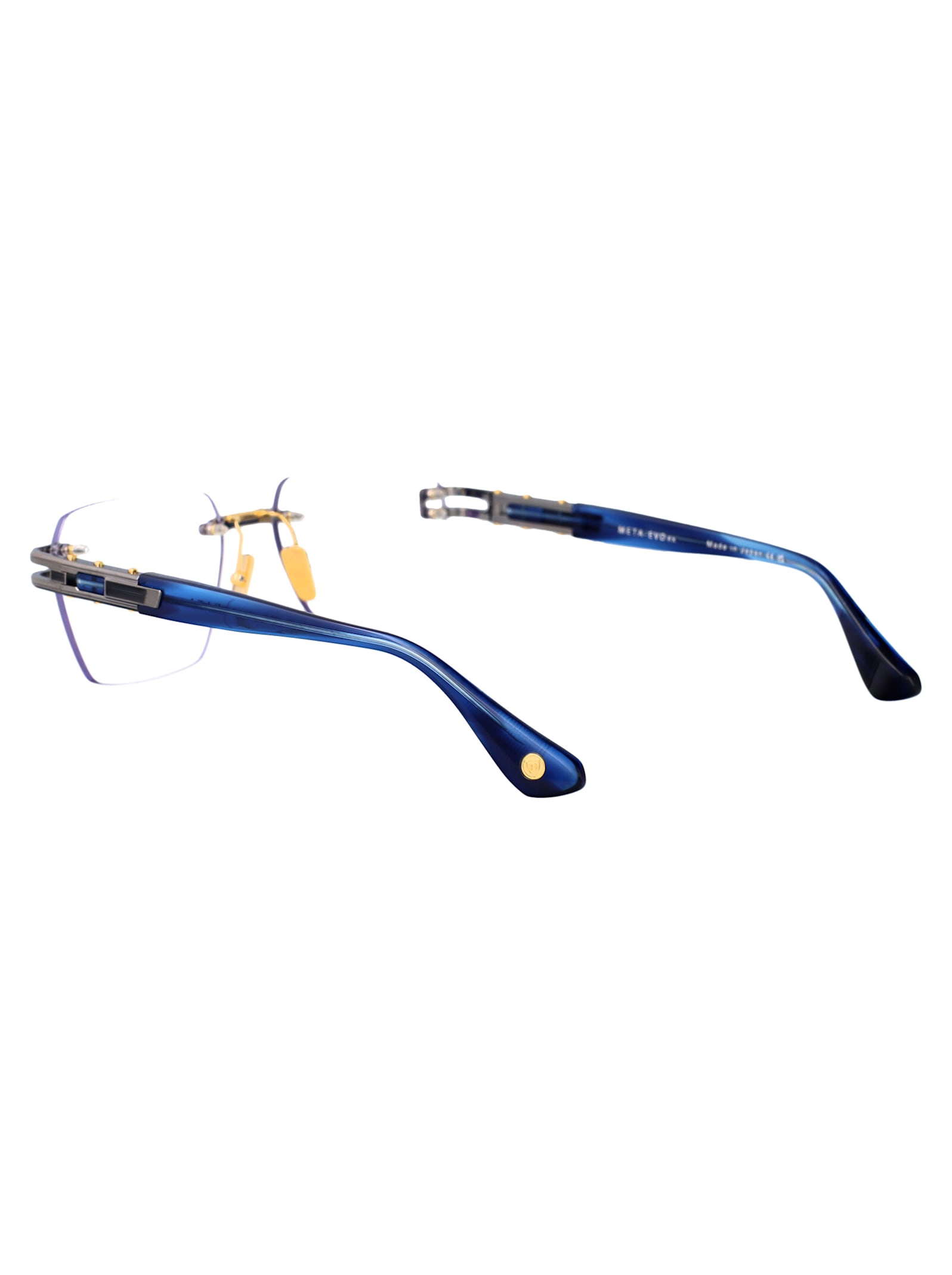 Dita Meta-evo Rx Glasses In Antique Silver - Blue Swirl W Clear
