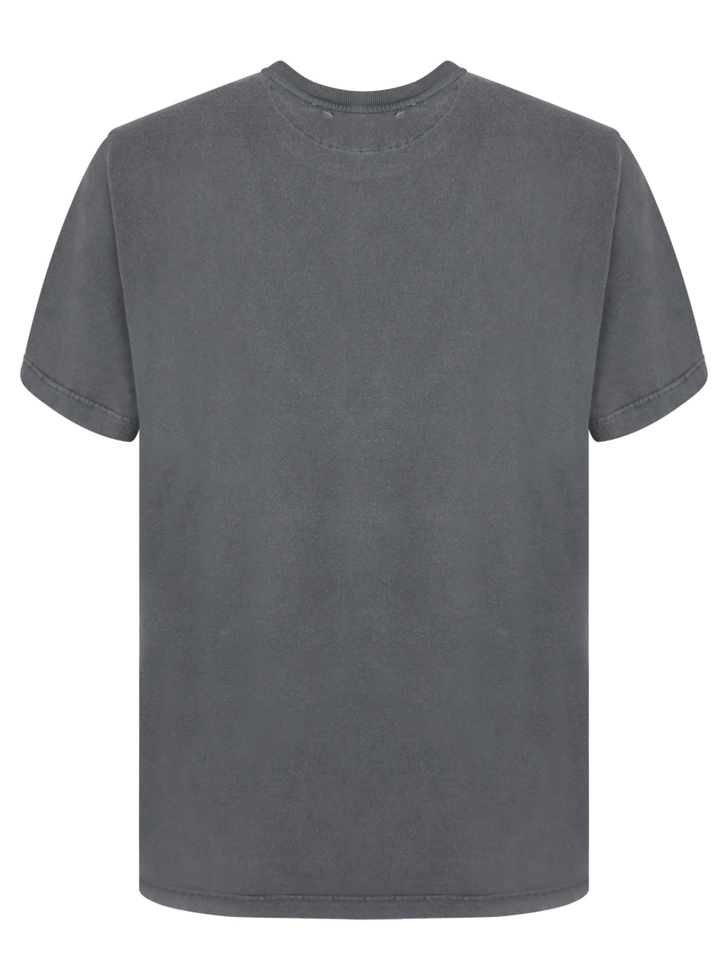 Golden Goose Distressed Cotton Grey T-shirt In Gray