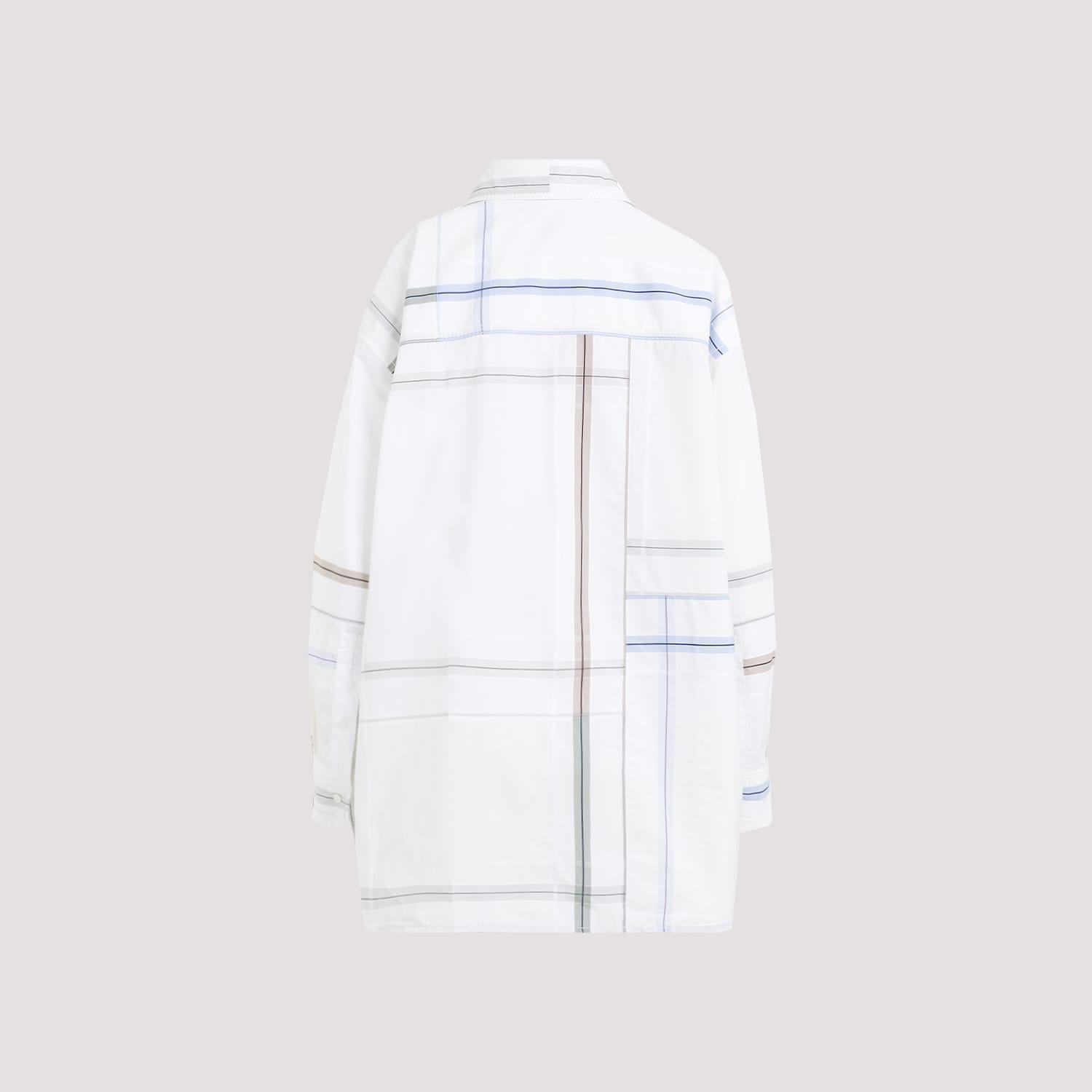 Shop Bottega Veneta Check Shirt In White Blue Green