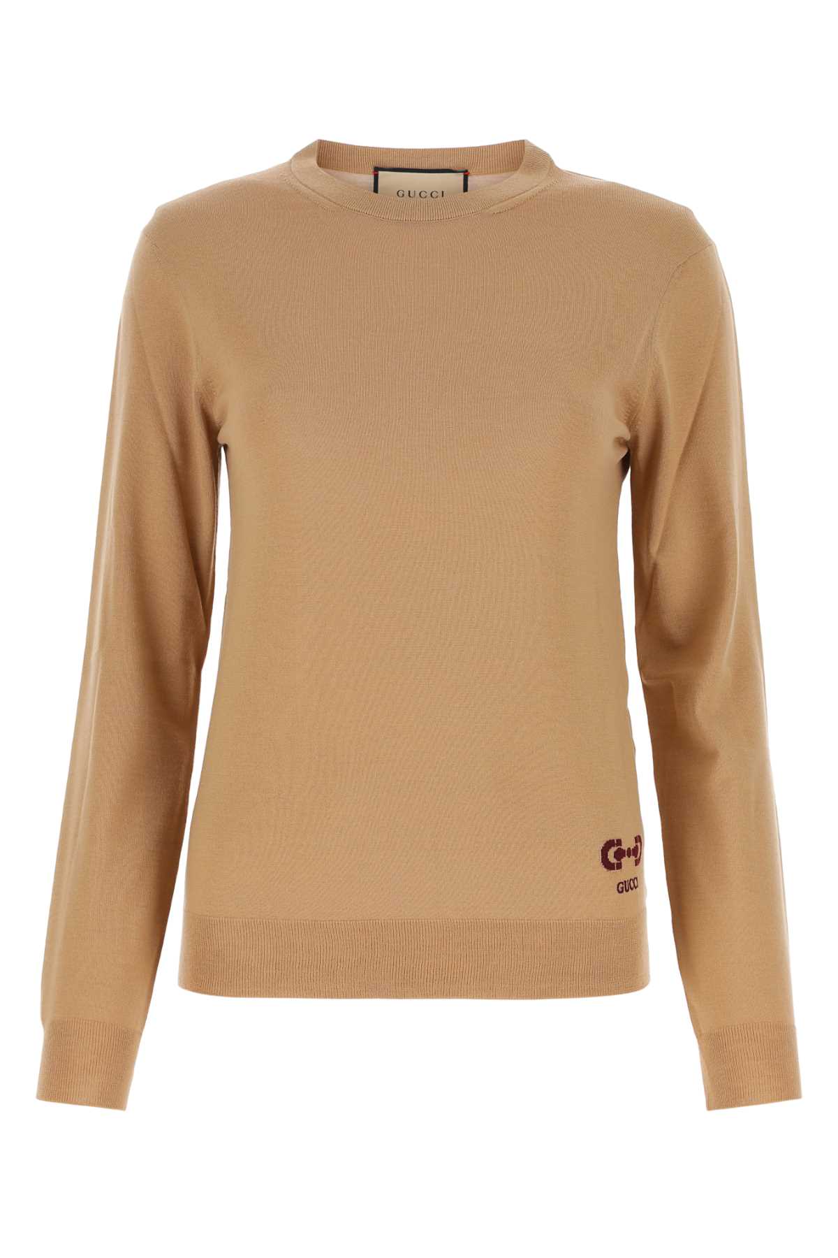 Shop Gucci Camel Wool Sweater In Brown