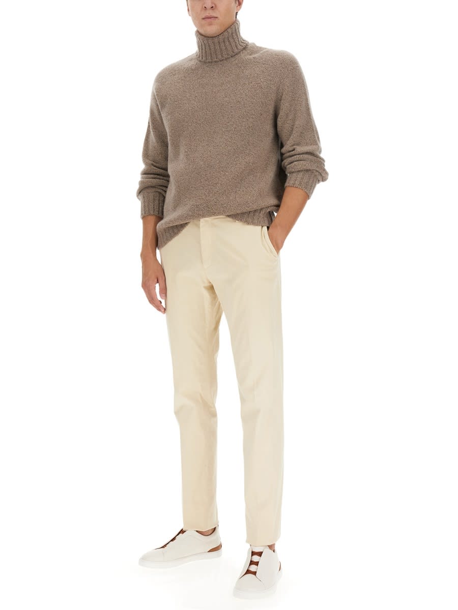 Shop Zegna Turtleneck Shirt In Beige