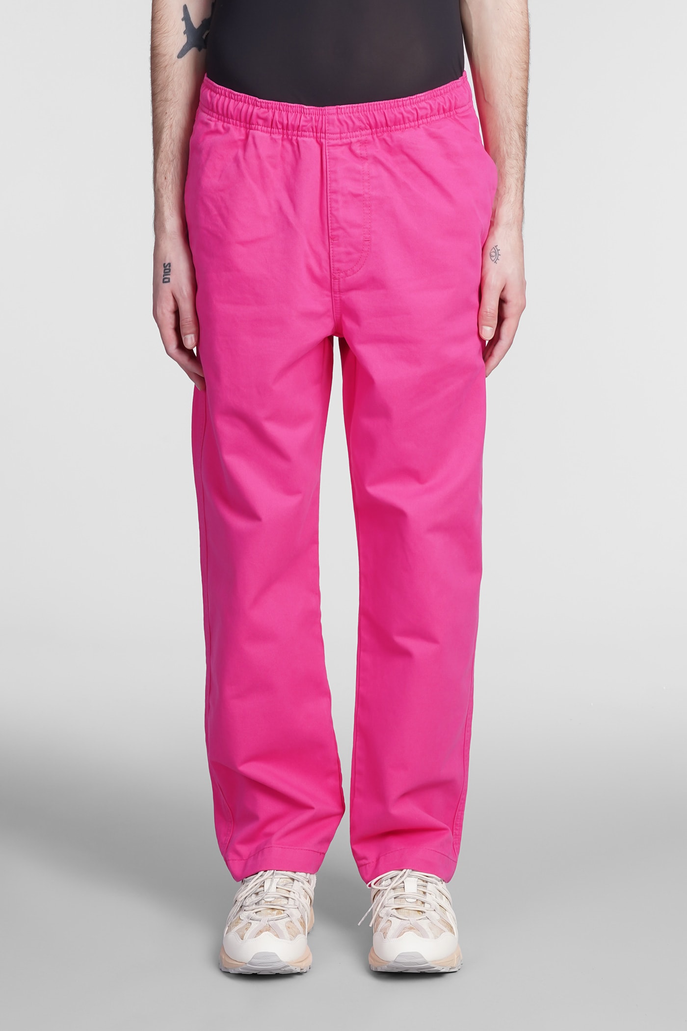 Pants In Rose-pink Cotton