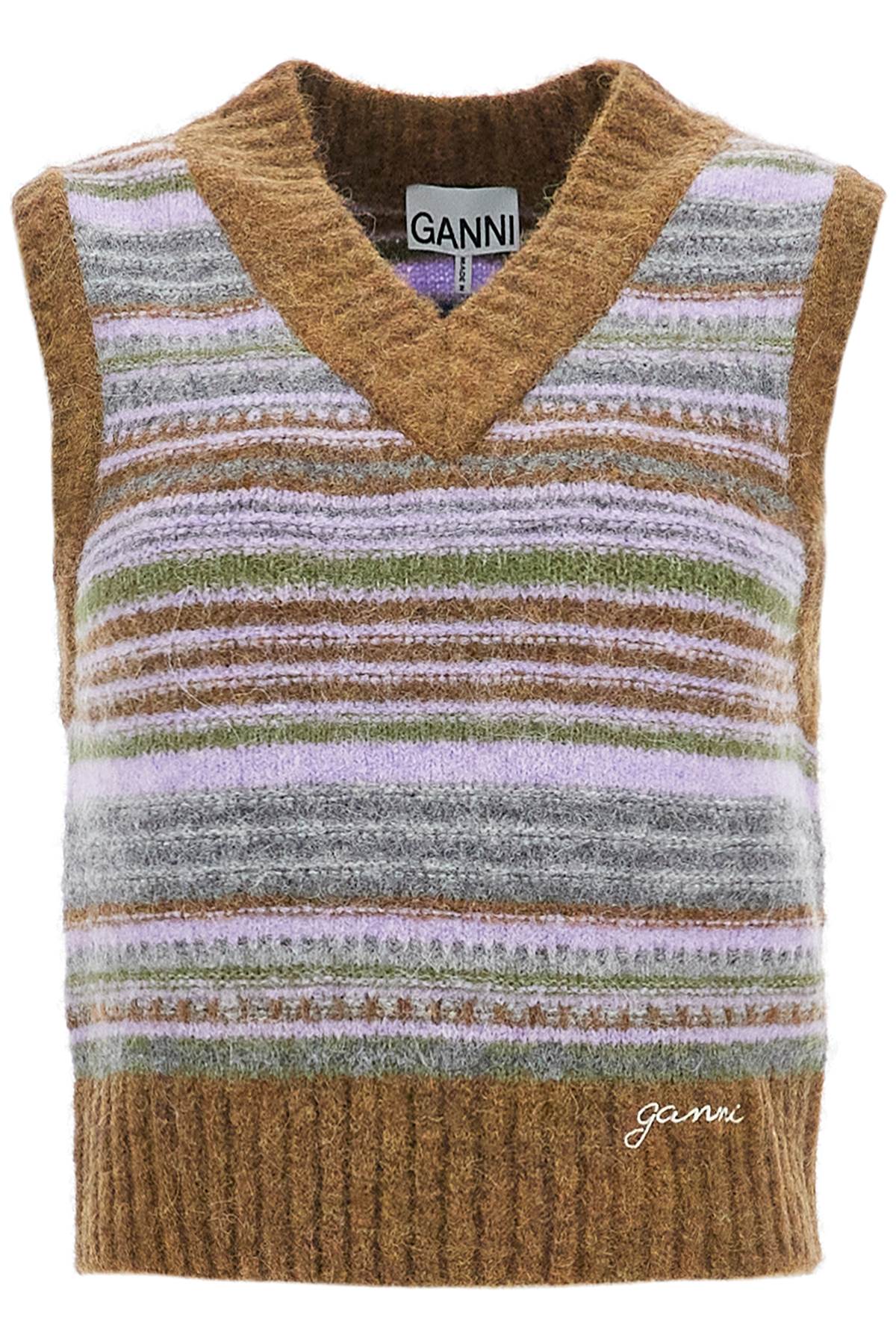 soft Striped Knit Vest With A Comfortable