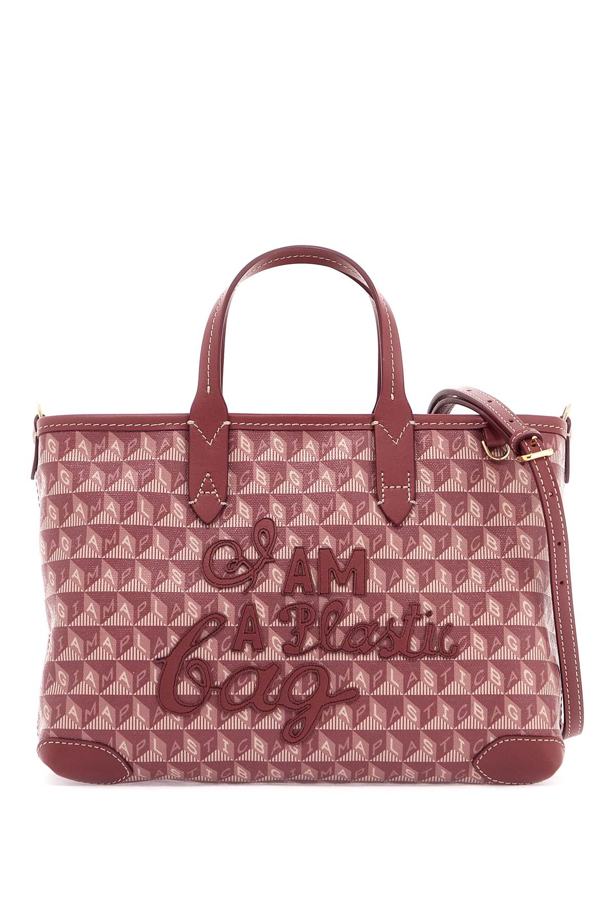 Shop Anya Hindmarch Tote Bag I Am A Plastic Bag With In Damson (pink)