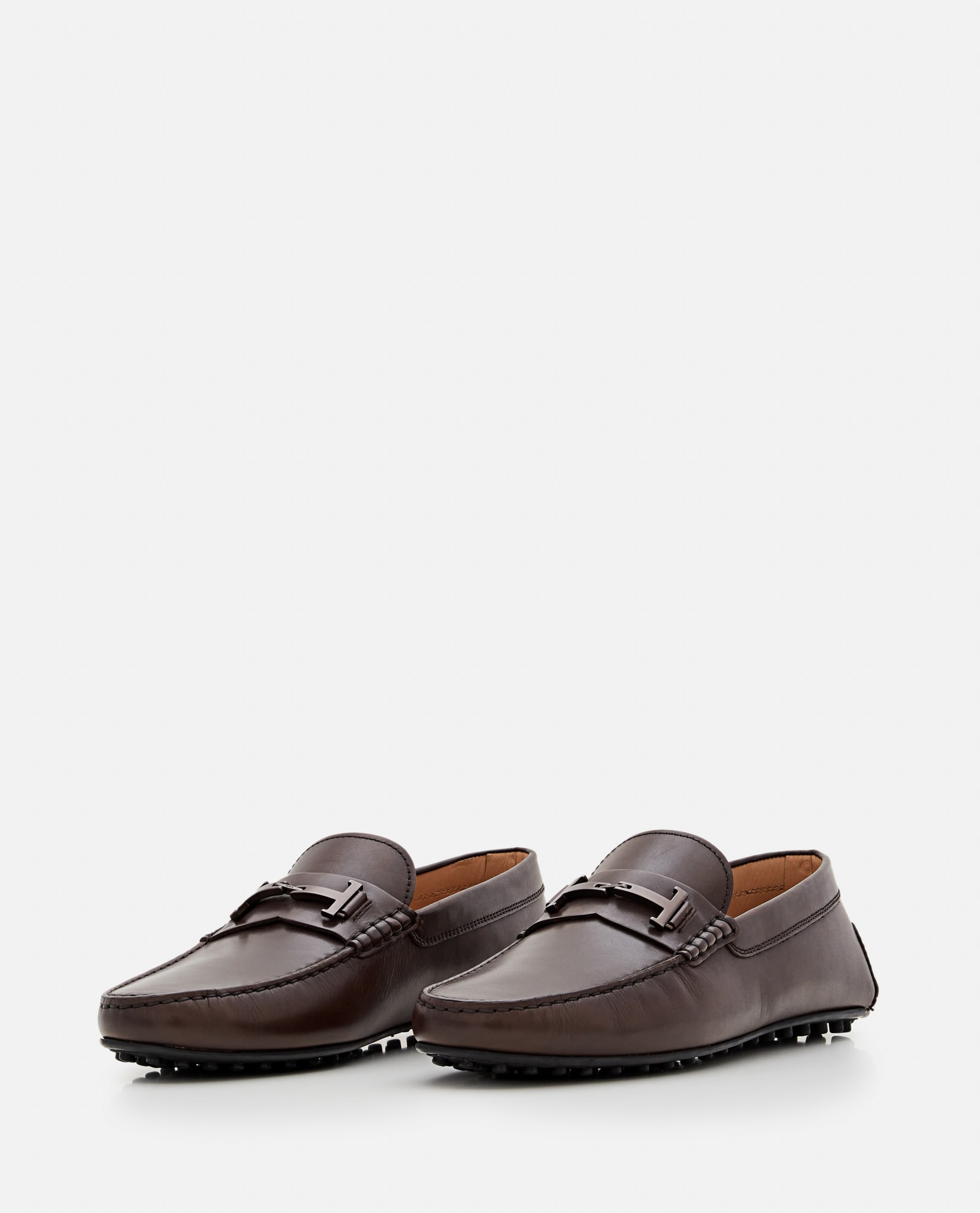 Shop Tod's City Gommino Loafers In Brown