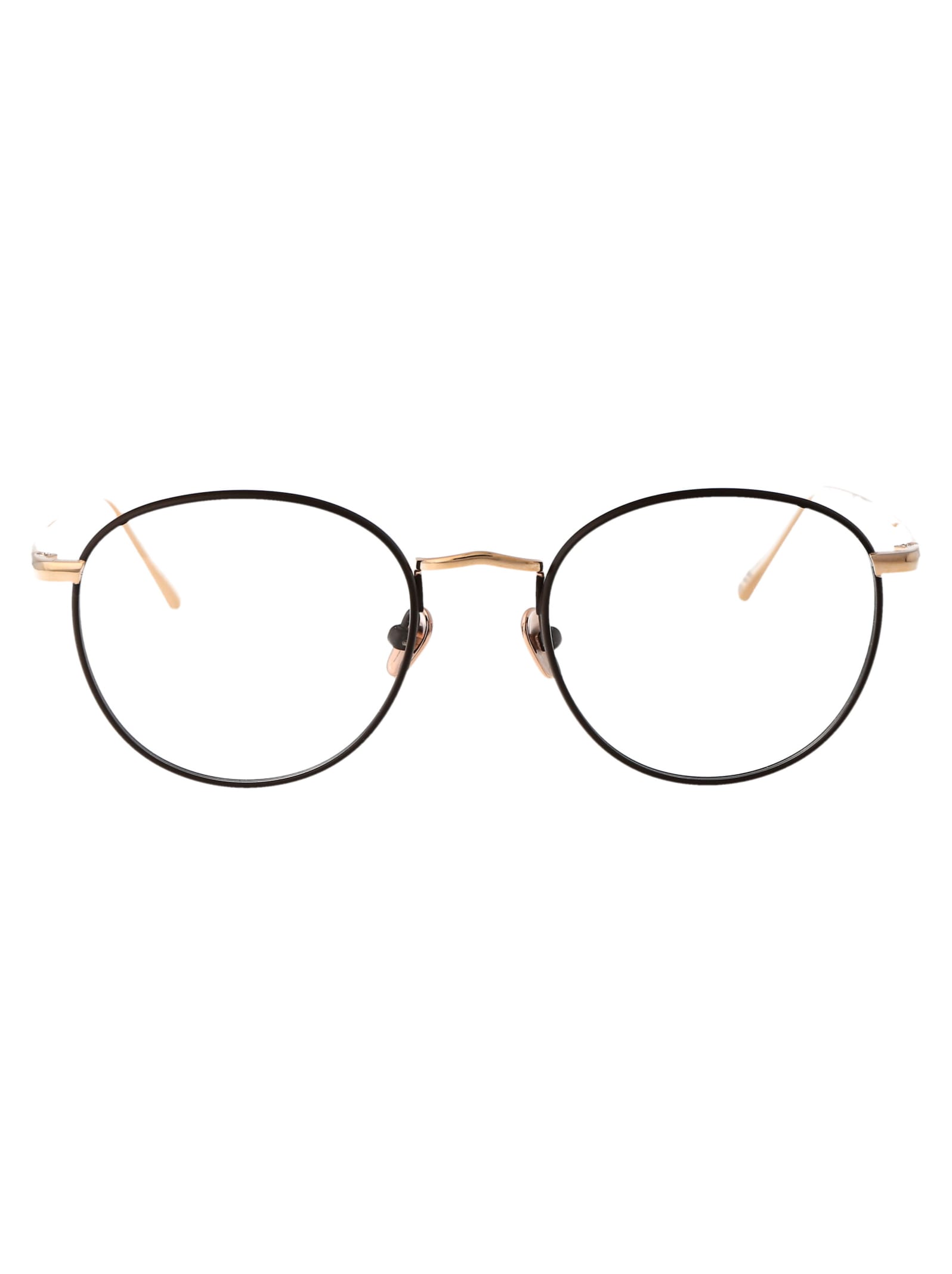 Shop Linda Farrow Harrison Glasses In Rosegold/mattchocolate/optical