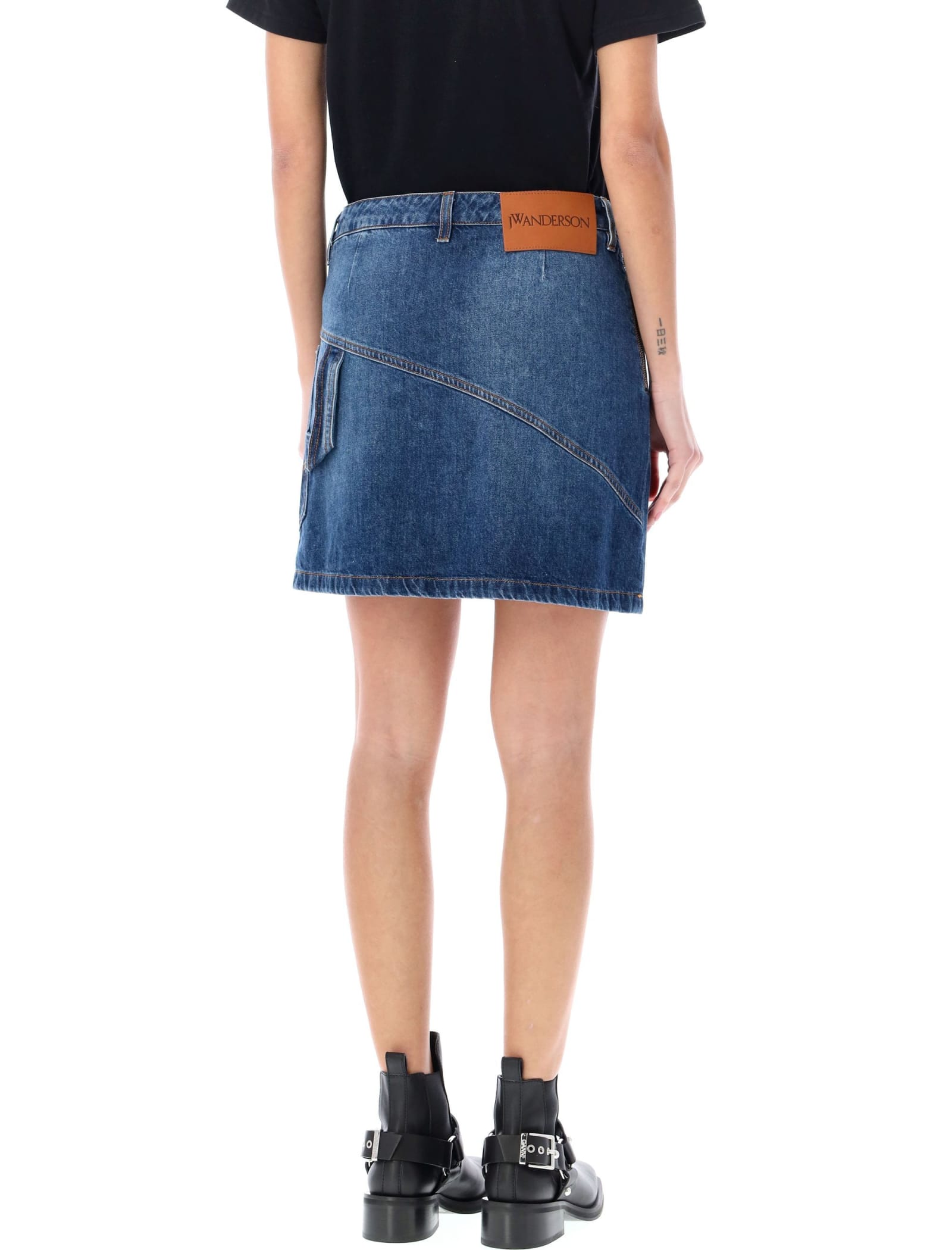 Shop Jw Anderson Twisted Mini Skirt In Light Blue
