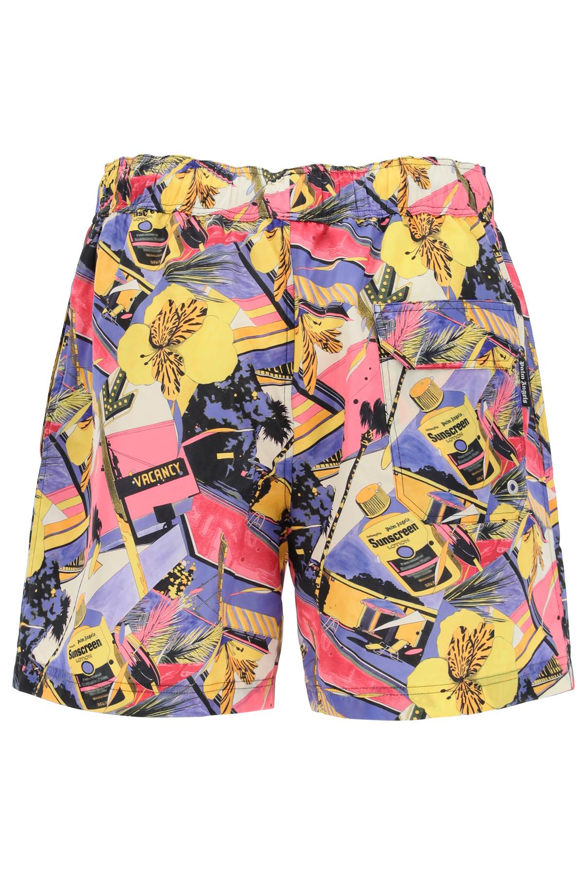 Shop Palm Angels Swimtrunks With Miami Mix Print In Multiple Colors