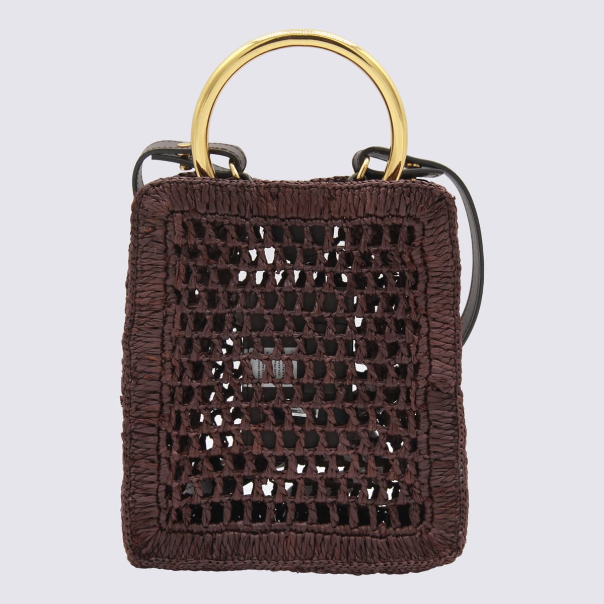 Chloé Weave Strap Tote Bag In Brown