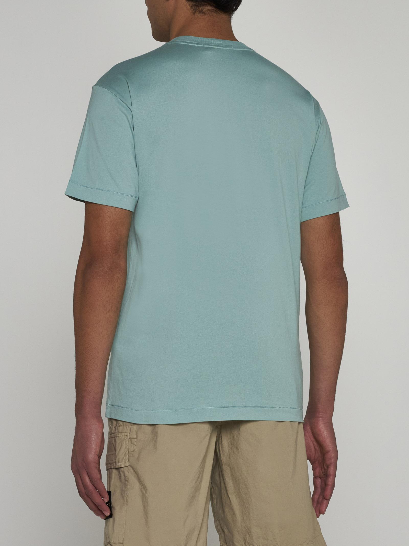 Shop Stone Island Logo-patch Cotton T-shirt In Verde Chiaro