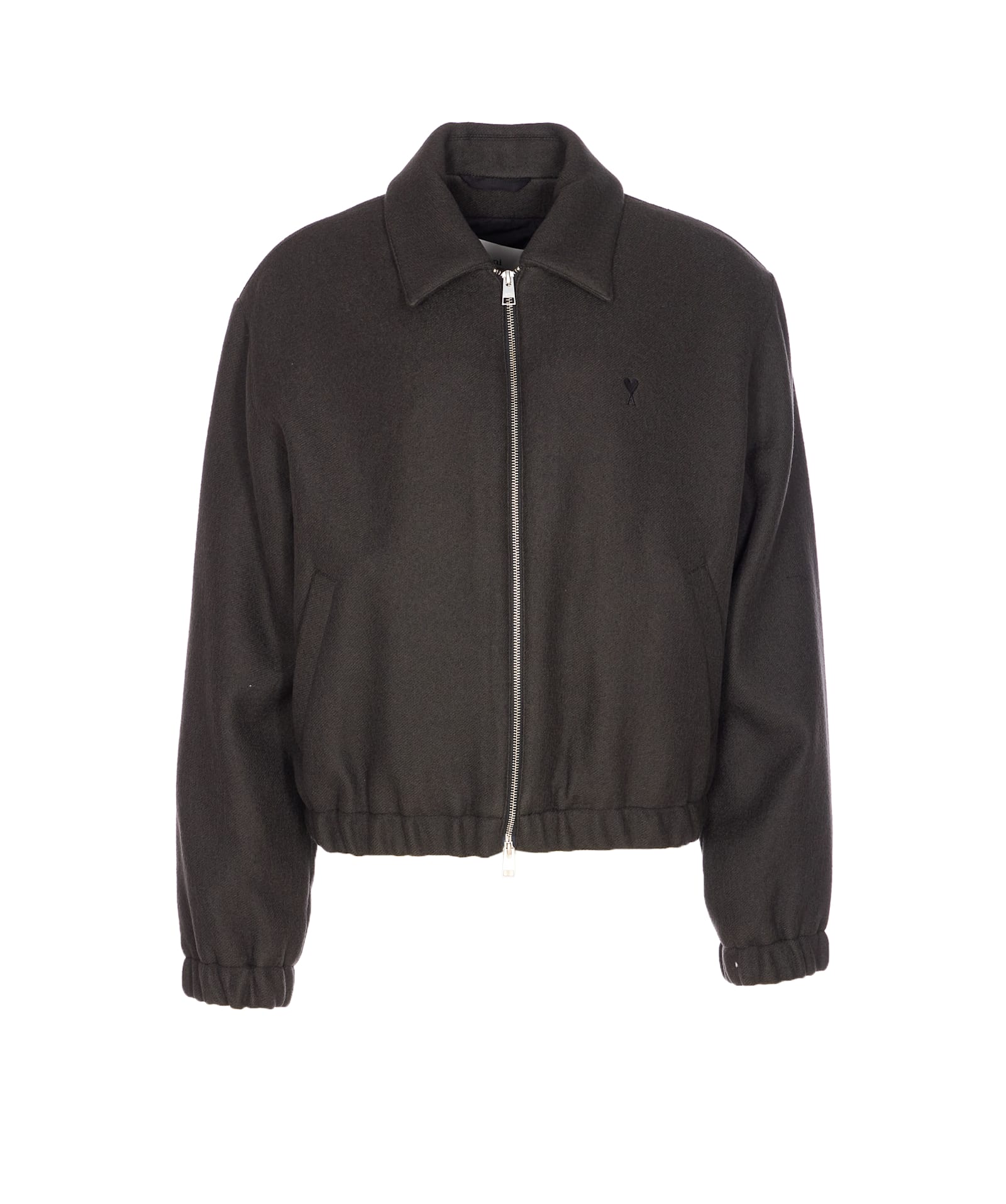 Ami Alexandre Mattiussi Quilted Padded Jacket With High Collar And Structured Silhouette In Black