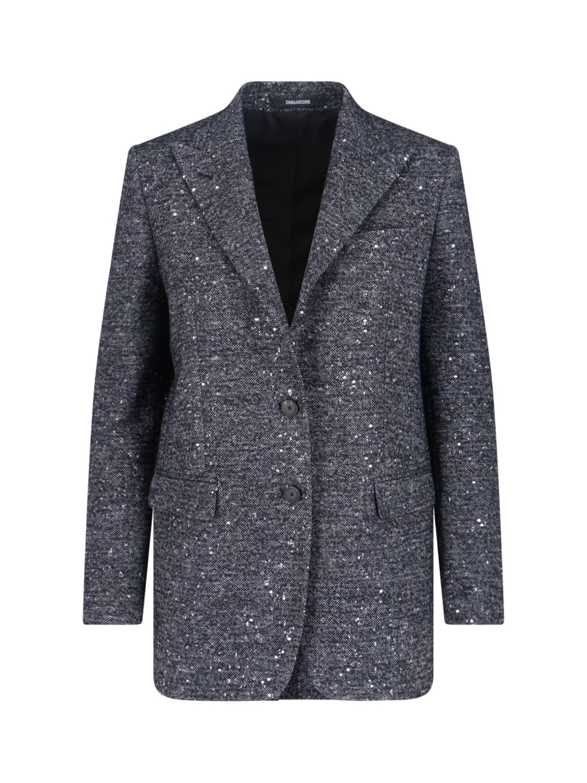 Tagliatore Sequin Embellished Long Sleeve Blazer In Gray