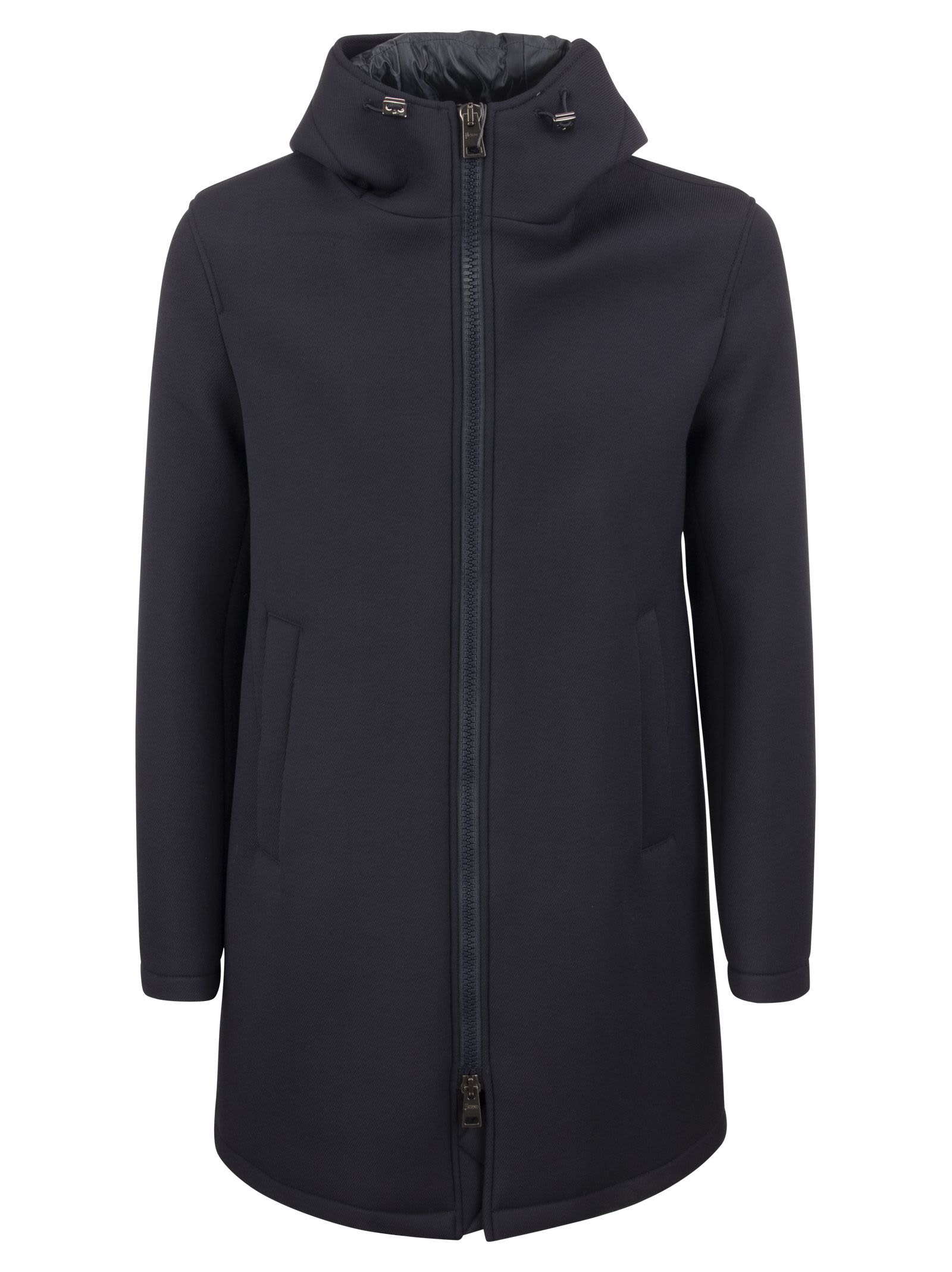 HERNO PADDED FABRIC COAT WITH HOOD