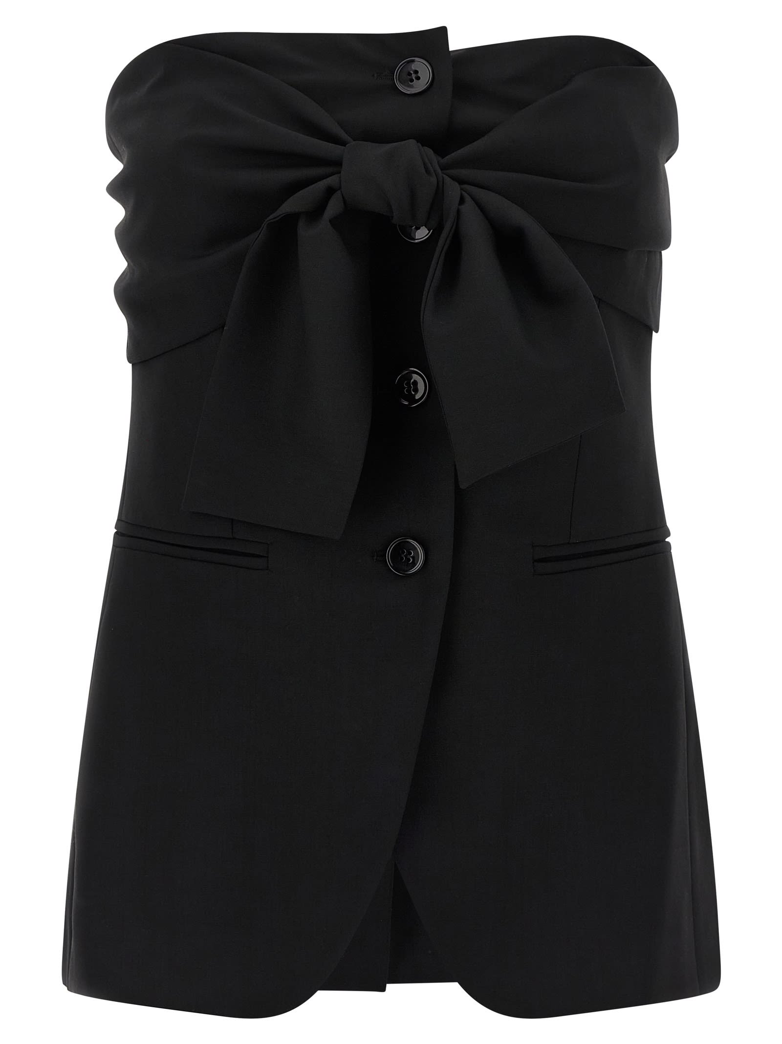 Max Mara Womens Black Veruska Strapless Wool Corset Top In Black