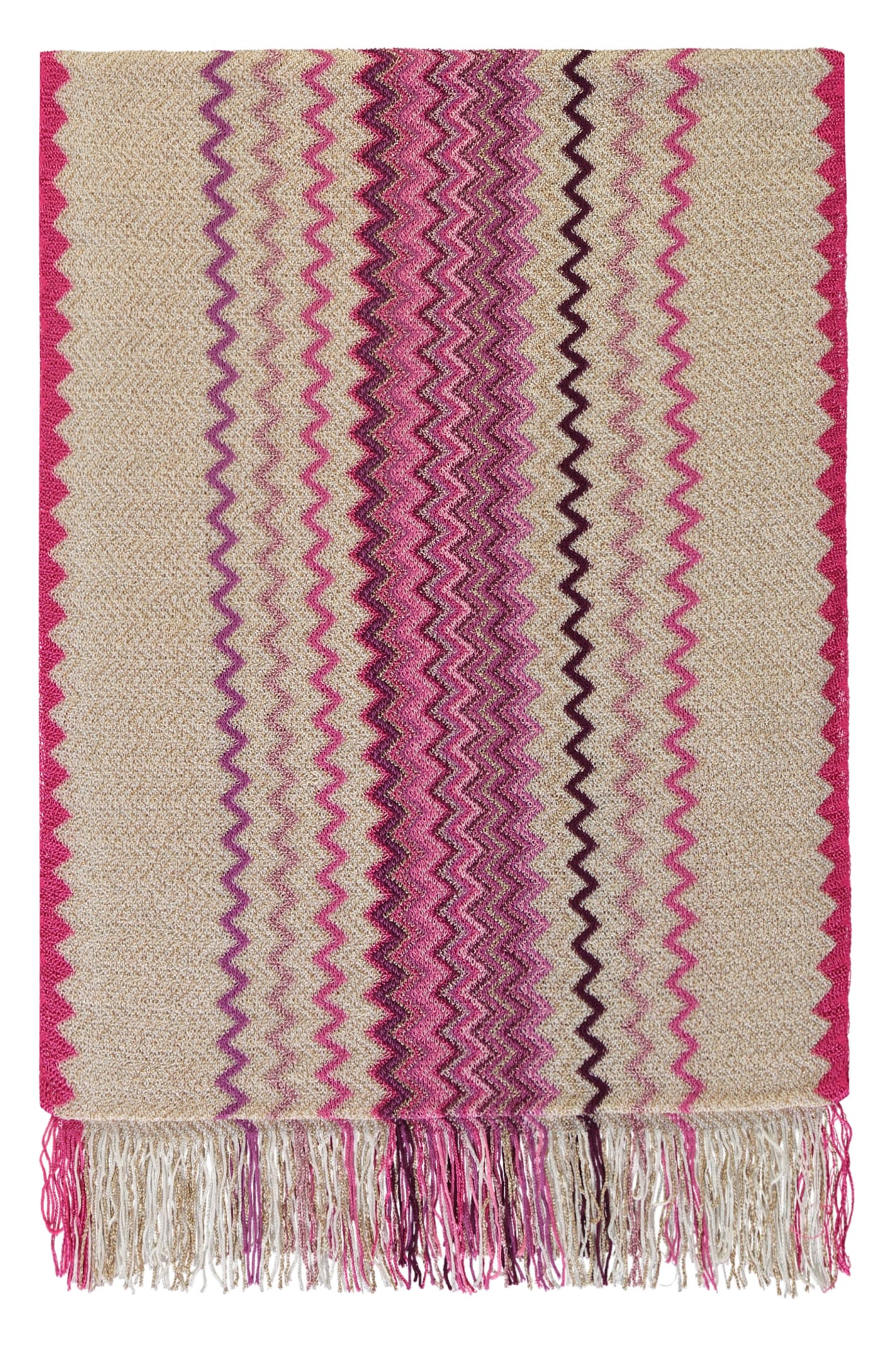 Shop Missoni Fringed Scarf In Pink