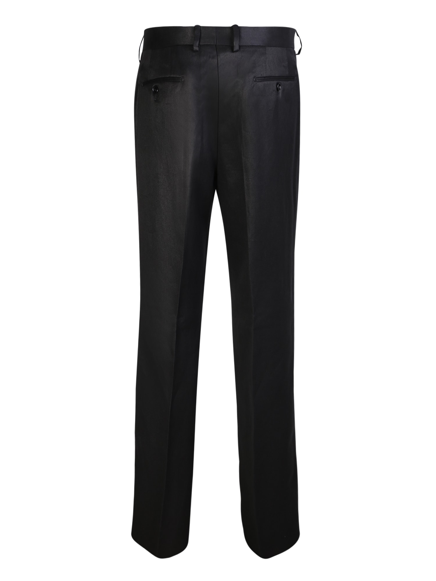 Shop Lardini Linen Black Trousers