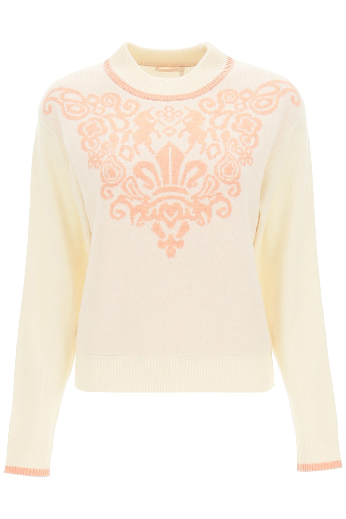 See by Chloé Wool Sweater With Fleur De Lis Motif
