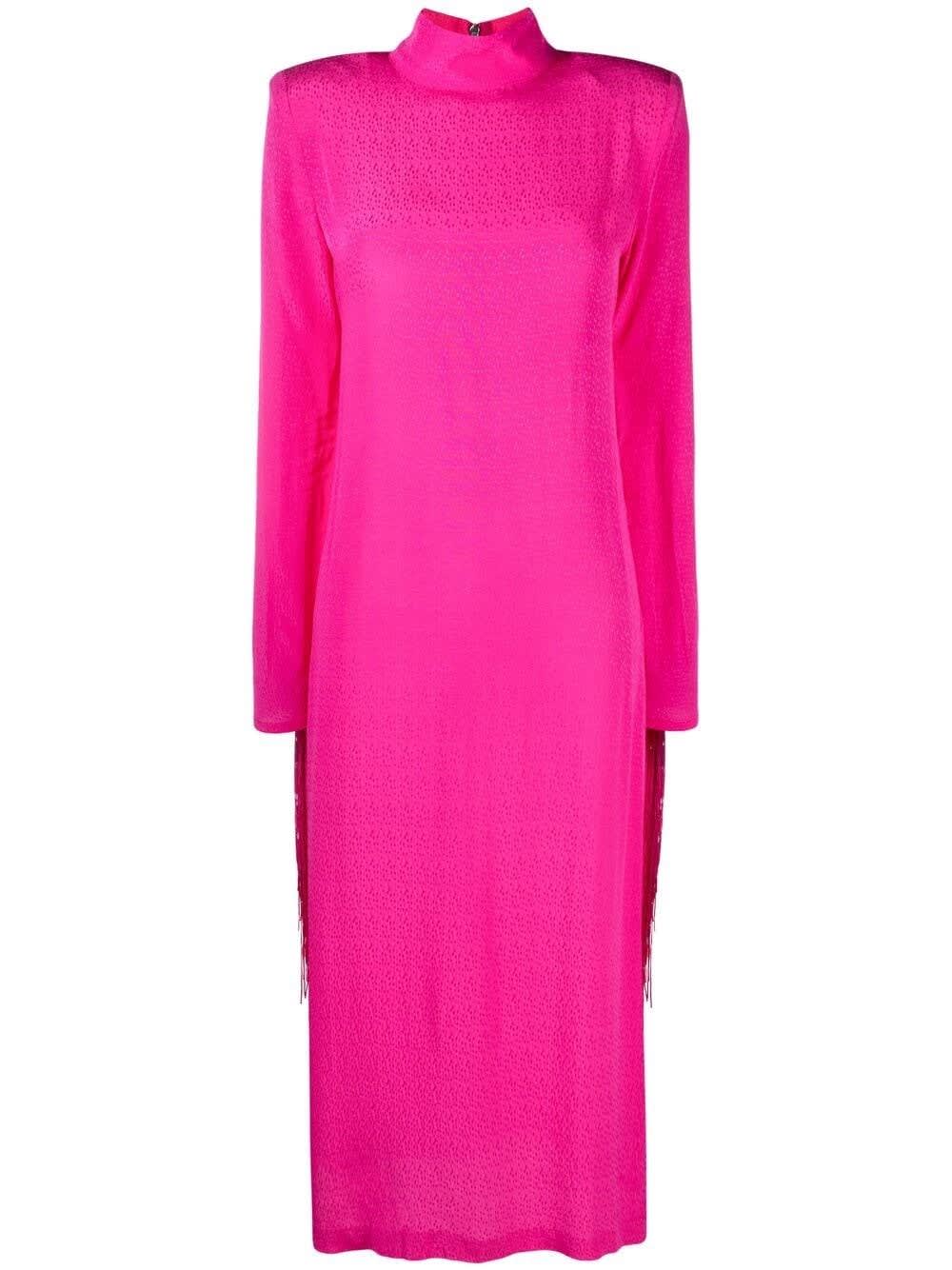 ROTATE BIRGER CHRISTENSEN REBA PINK DRESS WITH FRINGES,11844515