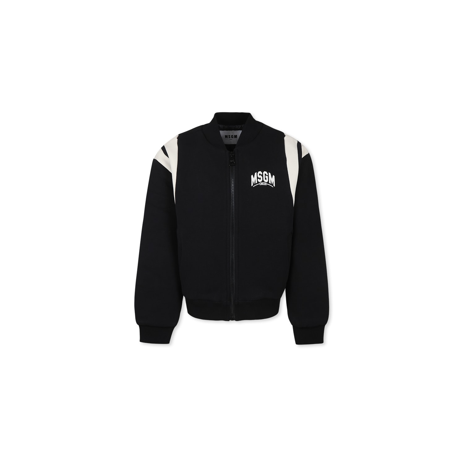 MSGM BLACK BOMBER JACKET FOR BOY 