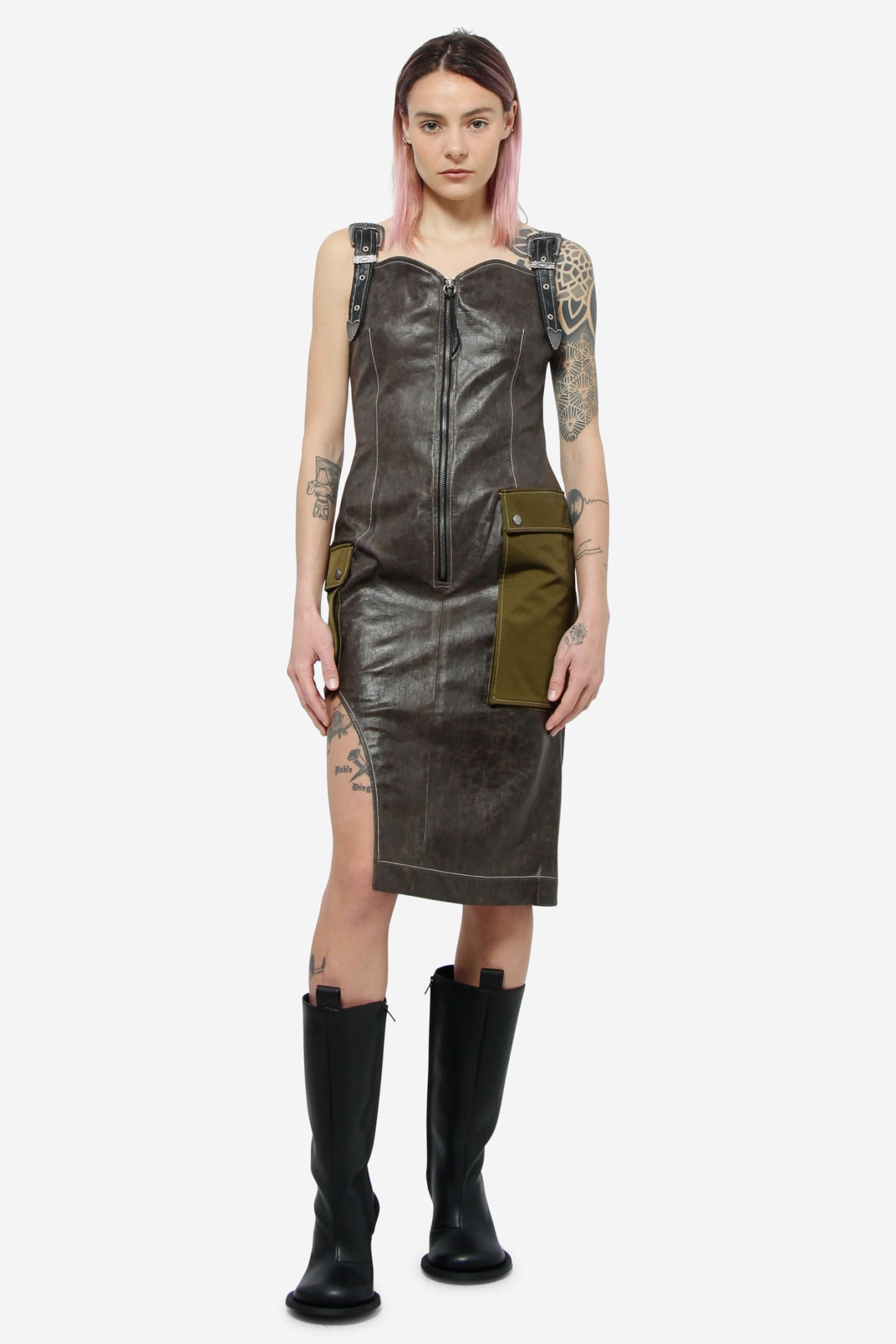 ANDERSSON BELL SADIE FAUX LEATHER DRESS