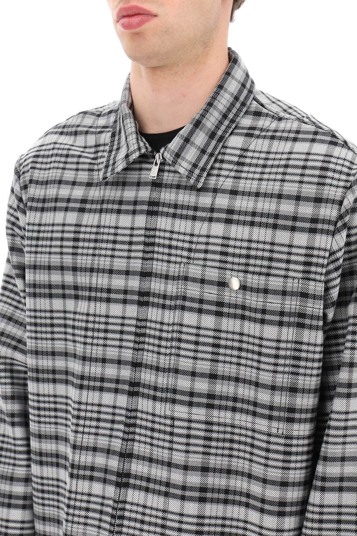 Lanvin Tartan Overshirt Jacket In Shark Grey (grey)