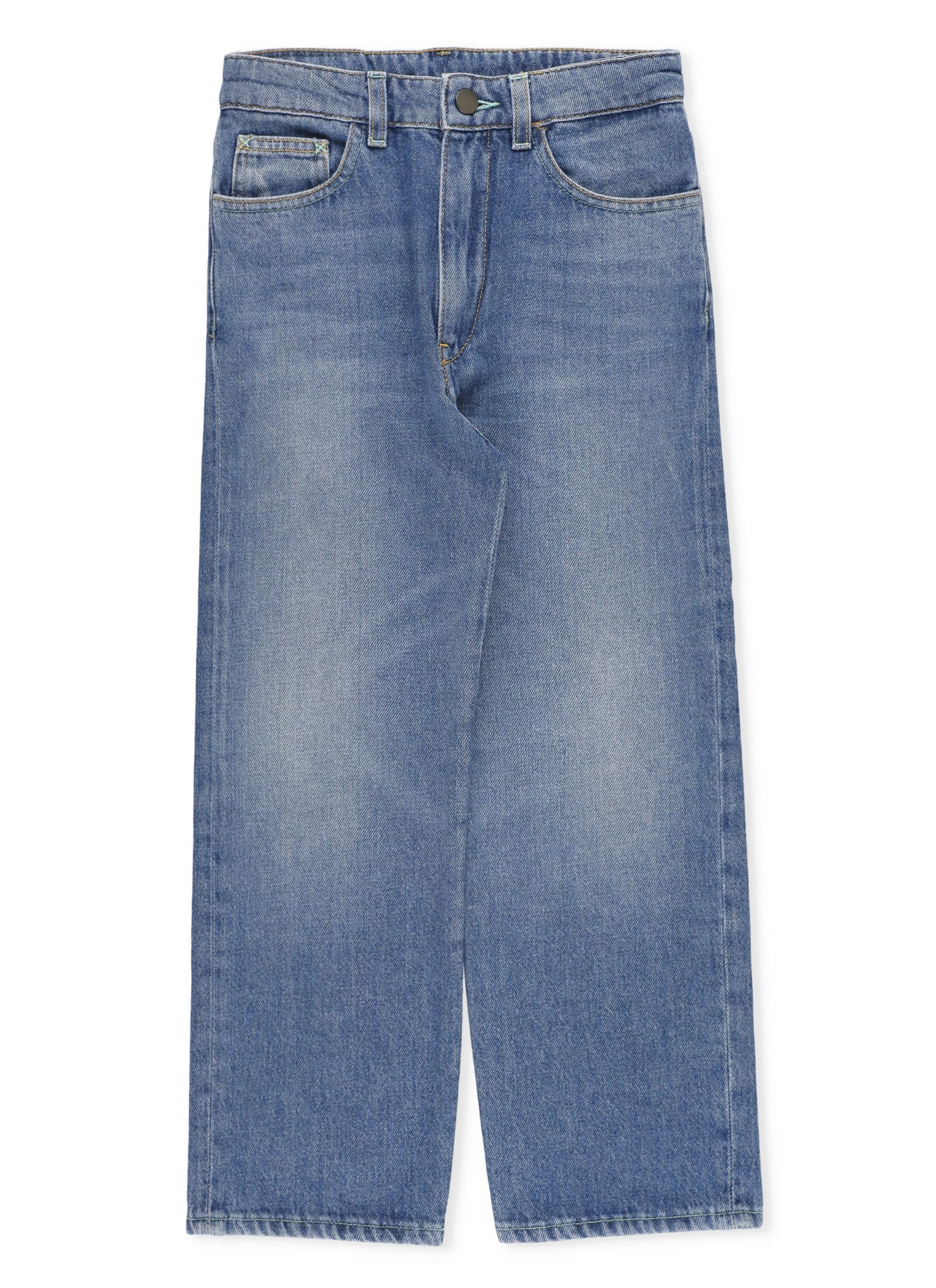Shop Palm Angels Jeans With Logo In Blue