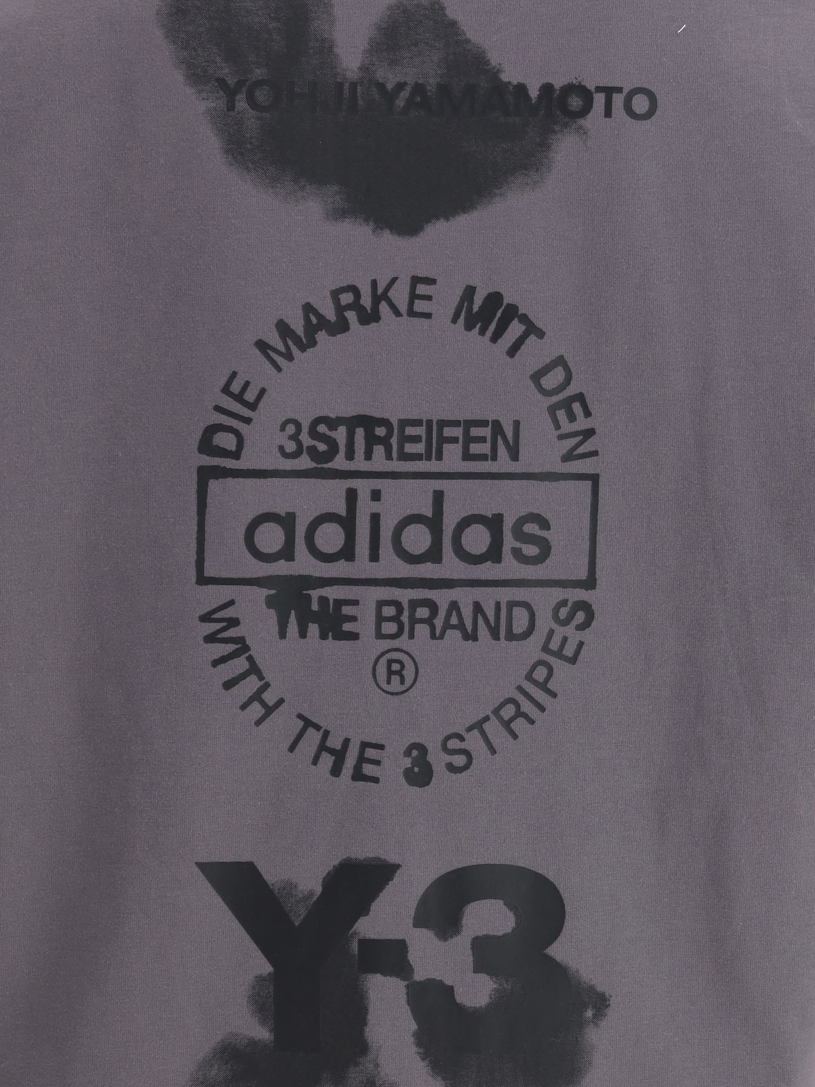 Y-3 T-shirt With Maxi Print In Gray