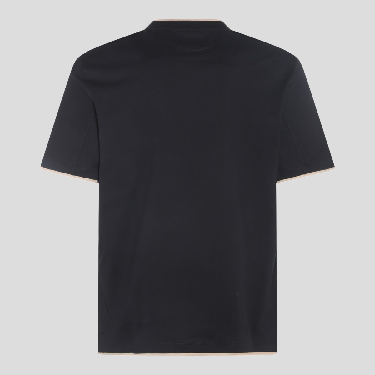 BRUNELLO CUCINELLI BLACK COTTON T-SHIRT