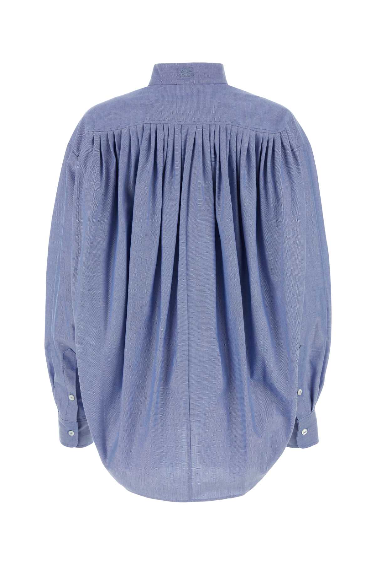 Shop Etro Light-blue Oxford Shirt In B0037