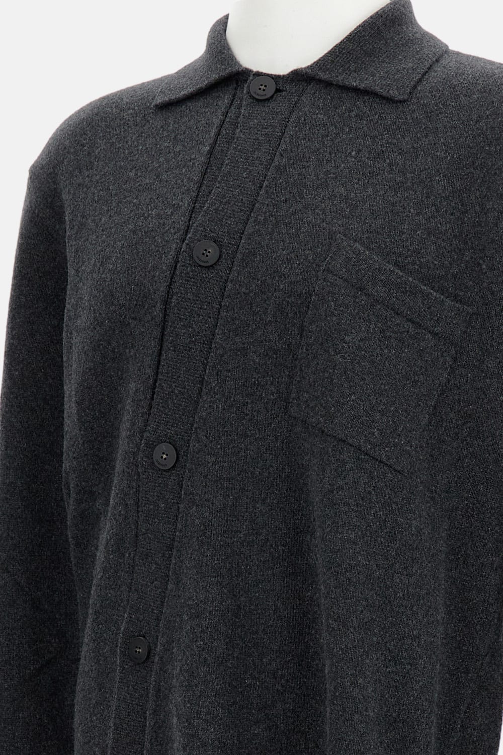 Jacquemus Grey Cardigan With Asymmetrical Design In Wool Man In Gray