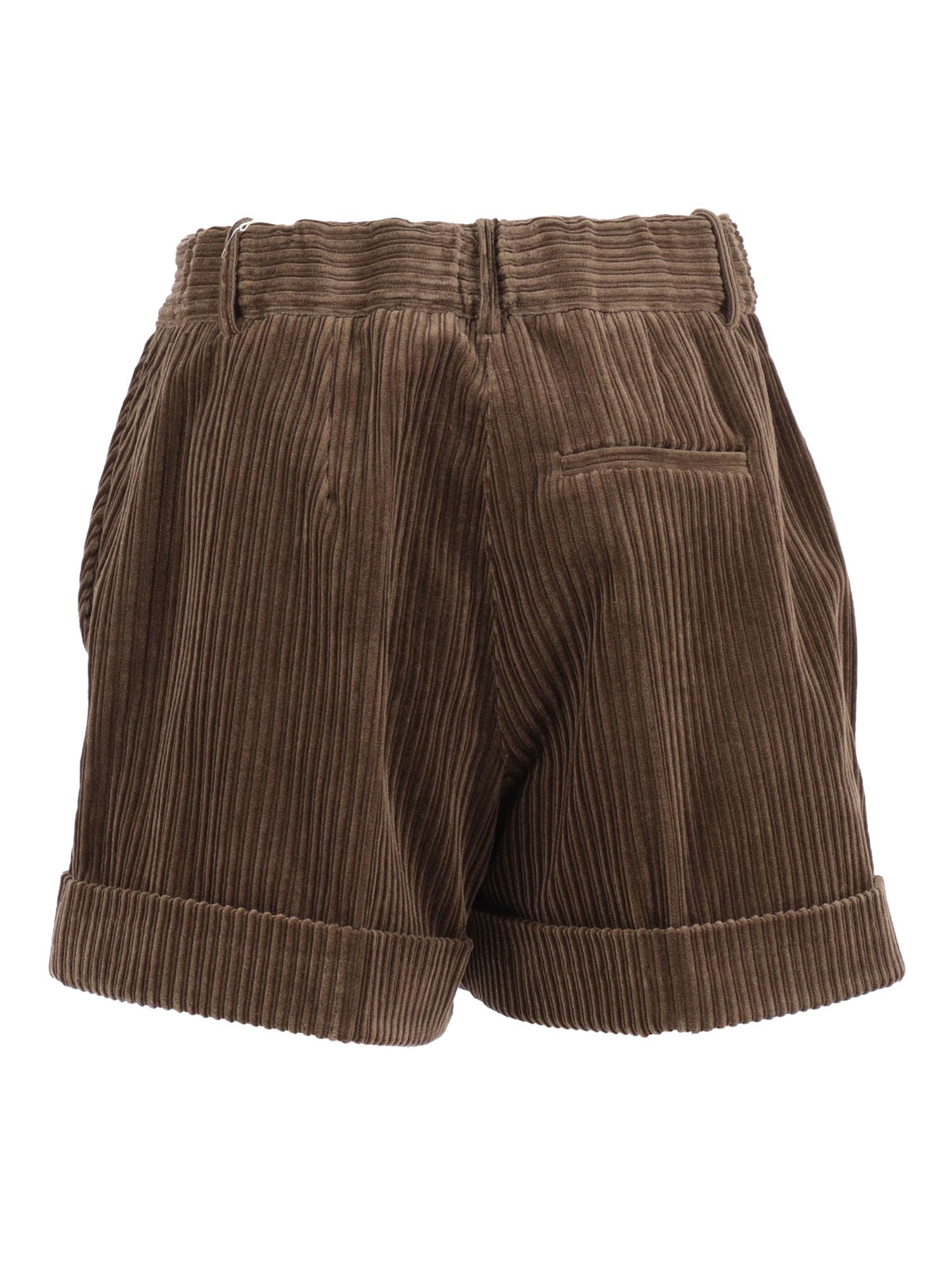 P.a.r.o.s.h Parosh Corduroy Shorts In Brown