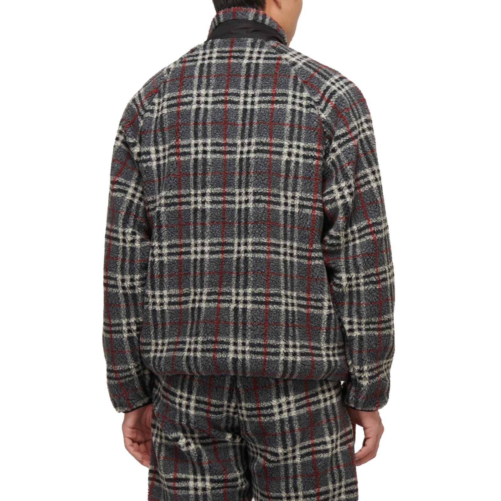 Shop Burberry Checked Jacket In Black