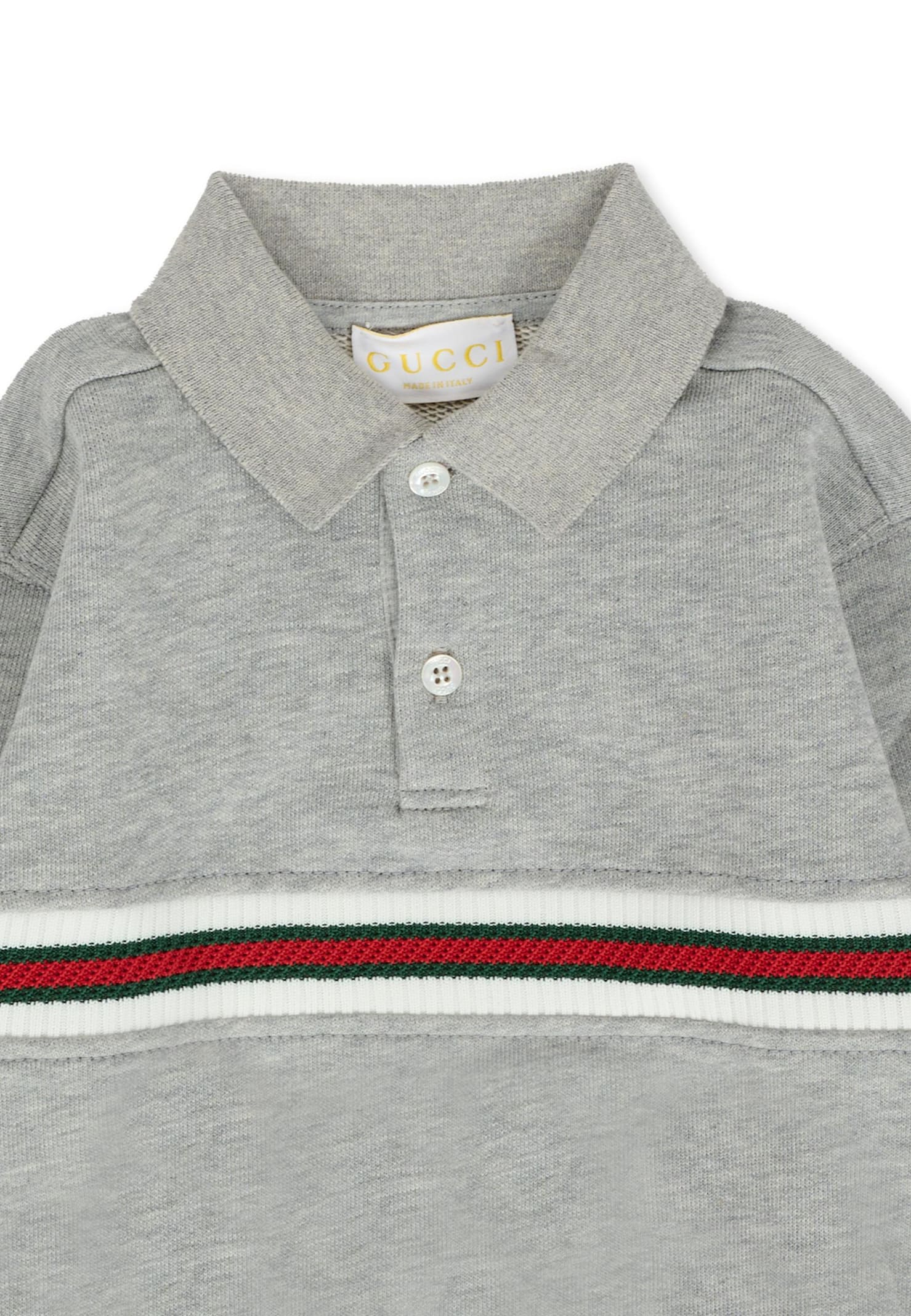 Gucci Grey Sweatshirt For Baby Boy With Web Detail In Gray