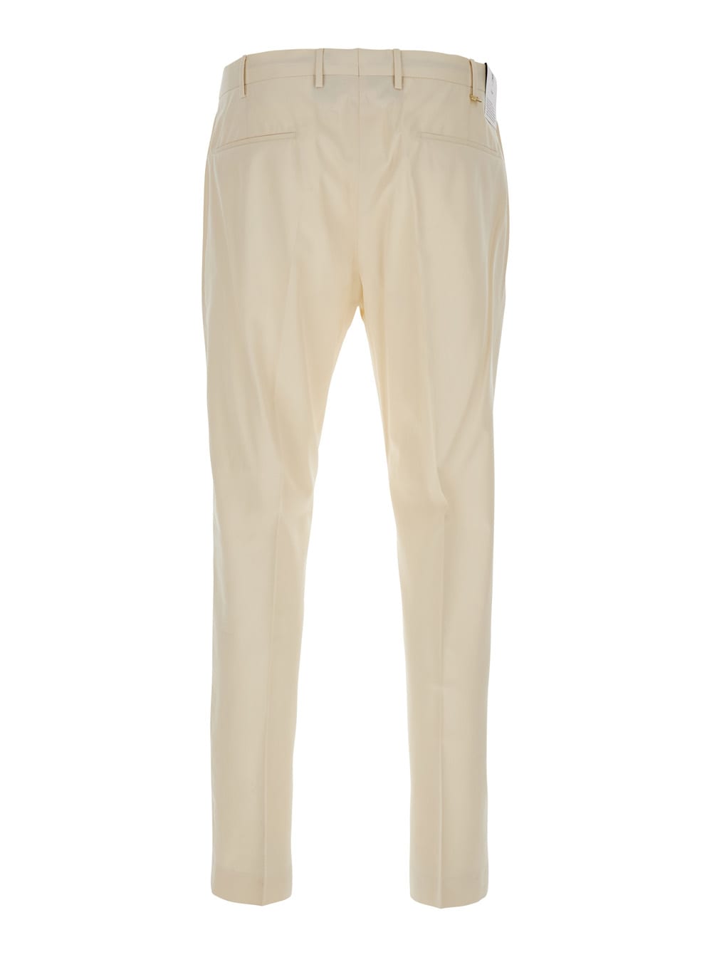 Pt Torino Tailored Straight-leg Pants With Subtle Pleats And Side Pockets In White