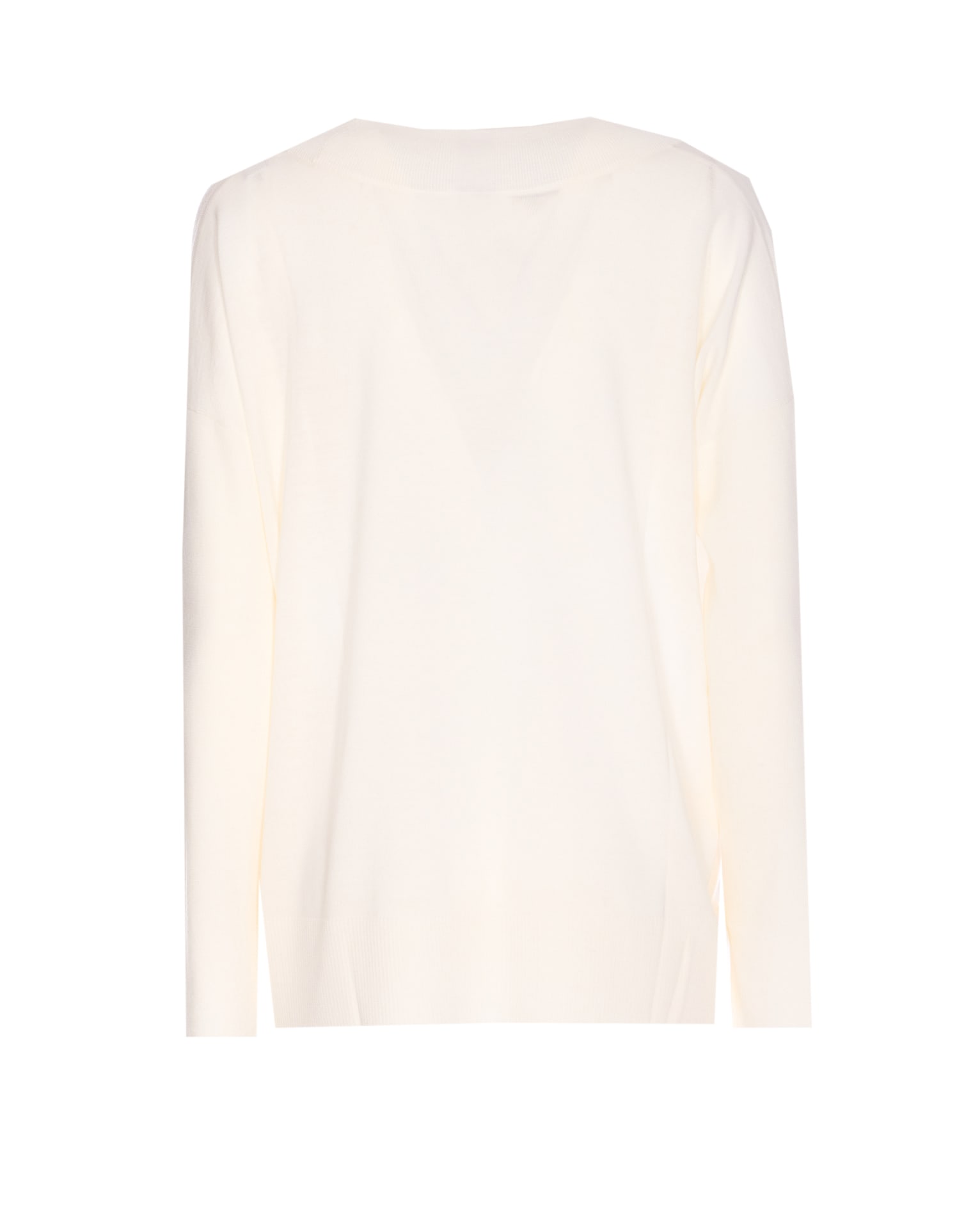 Allude Suéter Con Cuello De Pico - Blanco In White