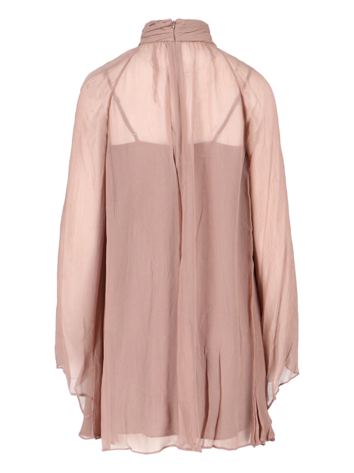 Staud Esther Mini Chiffon Dress In Brown