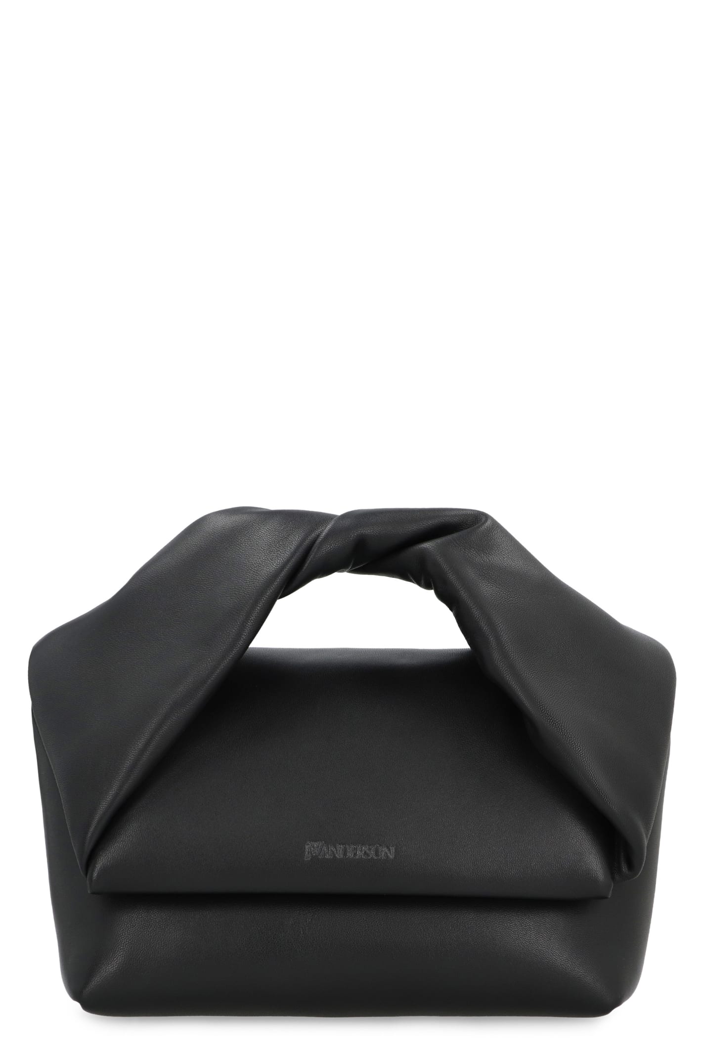 Shop Jw Anderson Twister Leather Handbag In Black