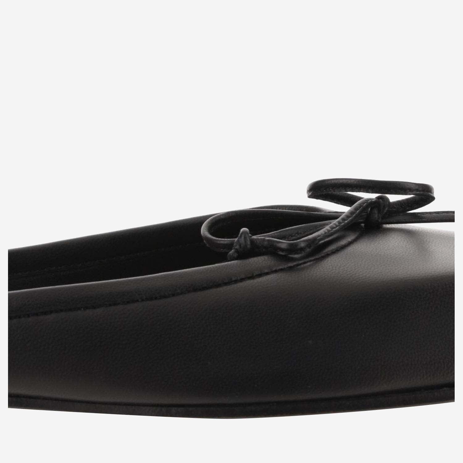 Jacquemus Les Mules Plates Leather Ballet Flat In Black
