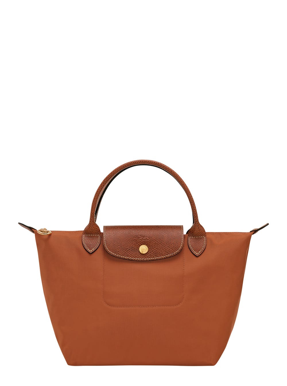 Longchamp Le Pliage S Brown Handbag With Engraved Logo In Recycled Canvas Woman