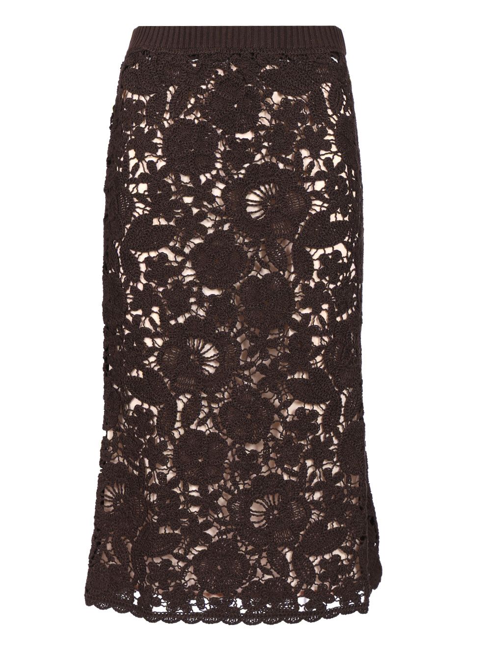 Parosh Lace Midi Skirt