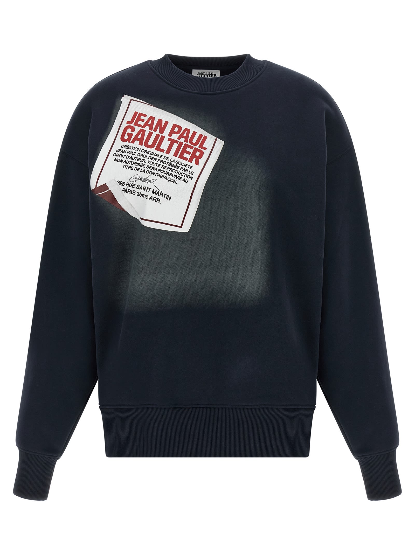 Jean Paul Gaultier The Blue Gaultier Label Sweatshirt Blue In Black