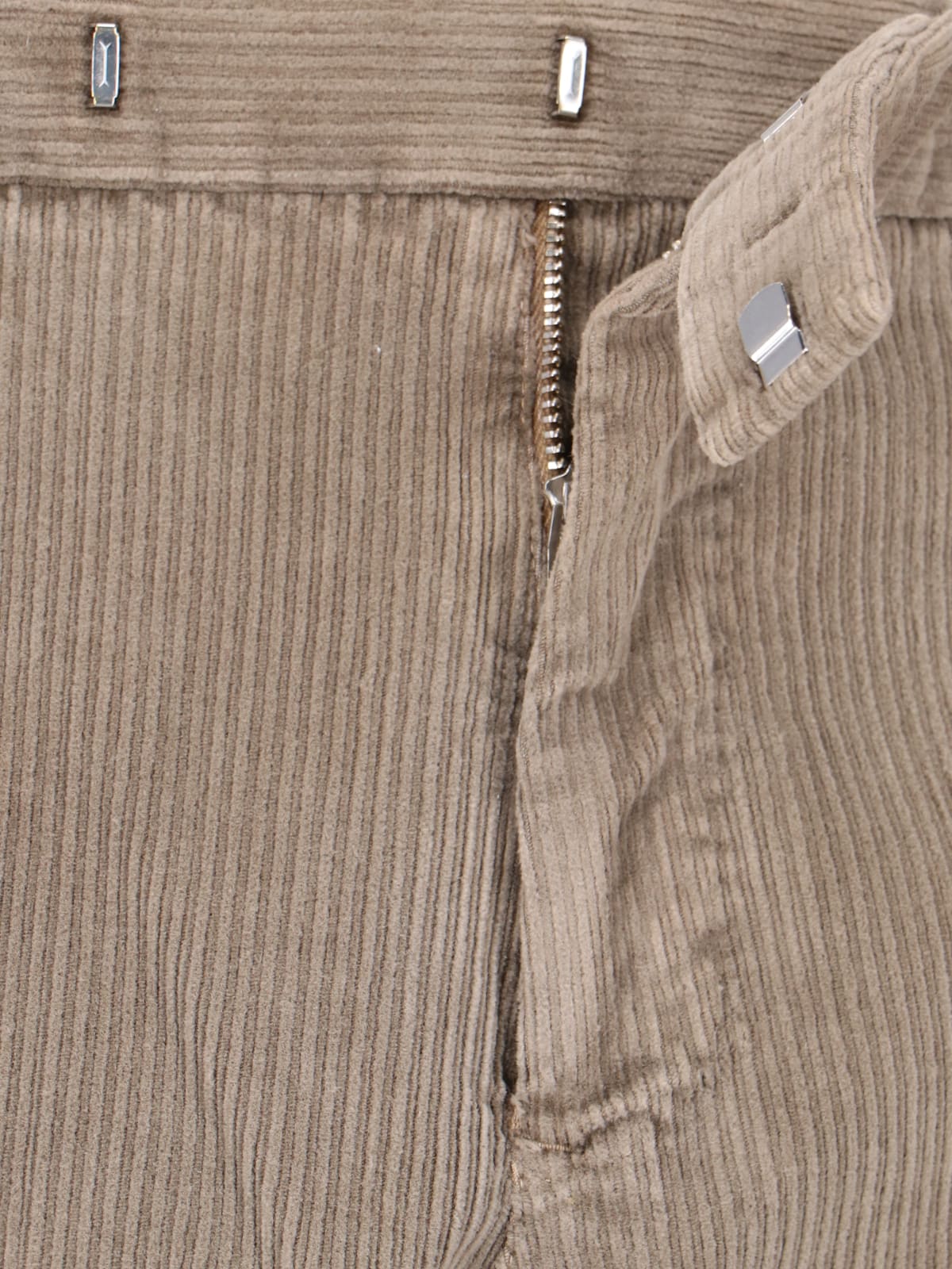 Pt Torino Beige Corduroy Trousers With Straight Fit In Multi